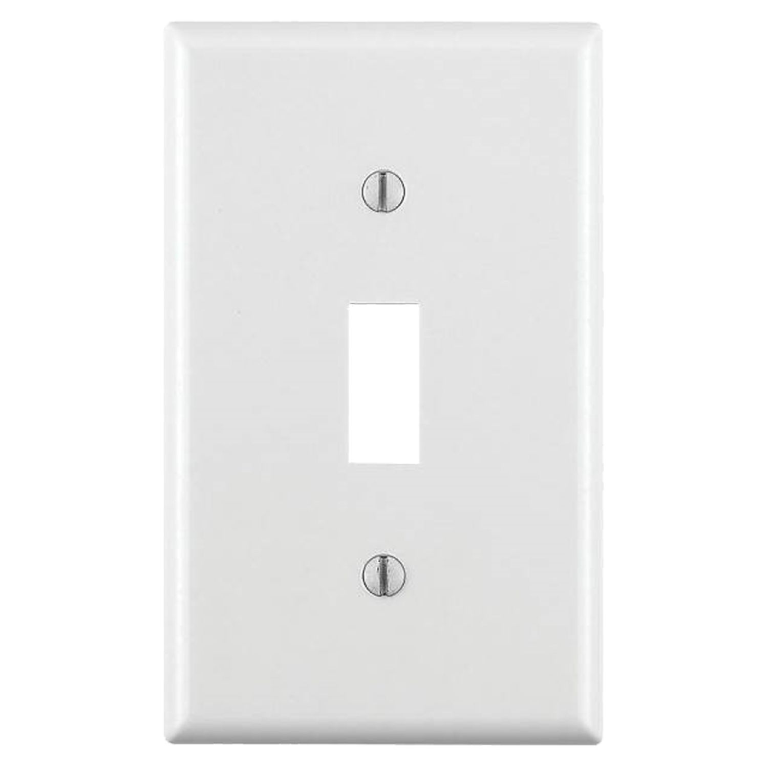 Leviton 020-88001-000 Leviton 020-88001-000 1-Toggle Standard Size Wall Plate, 1 Gang, 4-1/2 in L X 2-3/4 in W 0.22 in T, White, Smooth