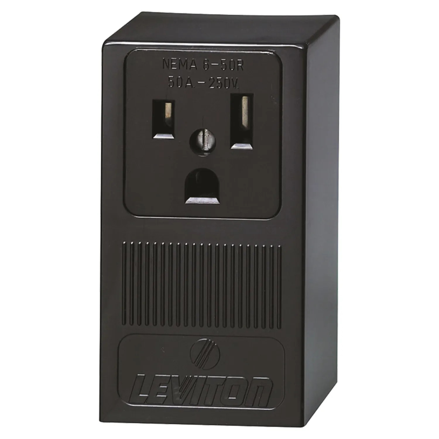 Leviton B01-05378-000 Leviton B01-05378-000 Electrical Receptacle, 125/250 VAC, 50 A, 2 Pole, 3 Wire, Black