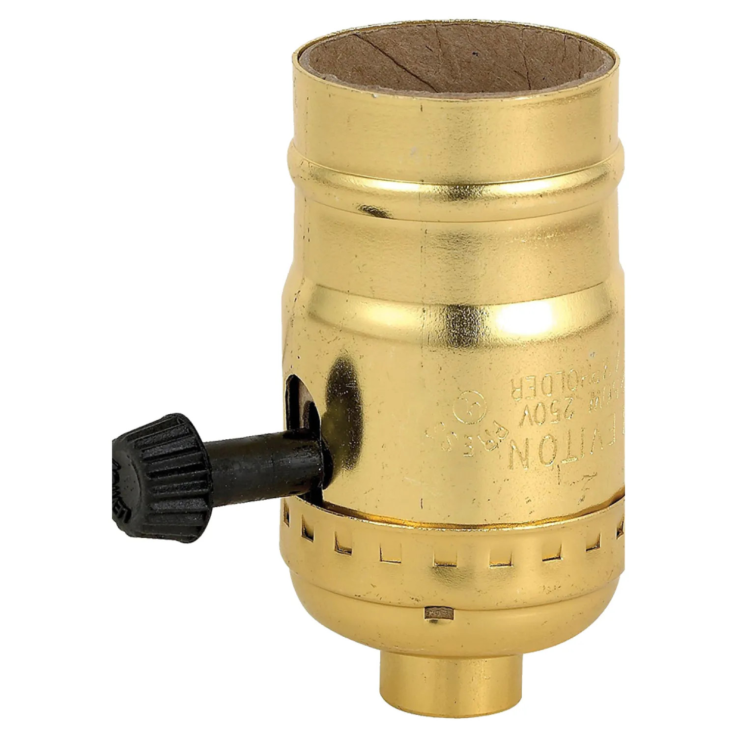 Leviton C20-07090-0PG Leviton C20-07090-0PG 2-Circuit 3-Way Socket Lamp Holder, 250 W, Incandescent, Medium, Brass