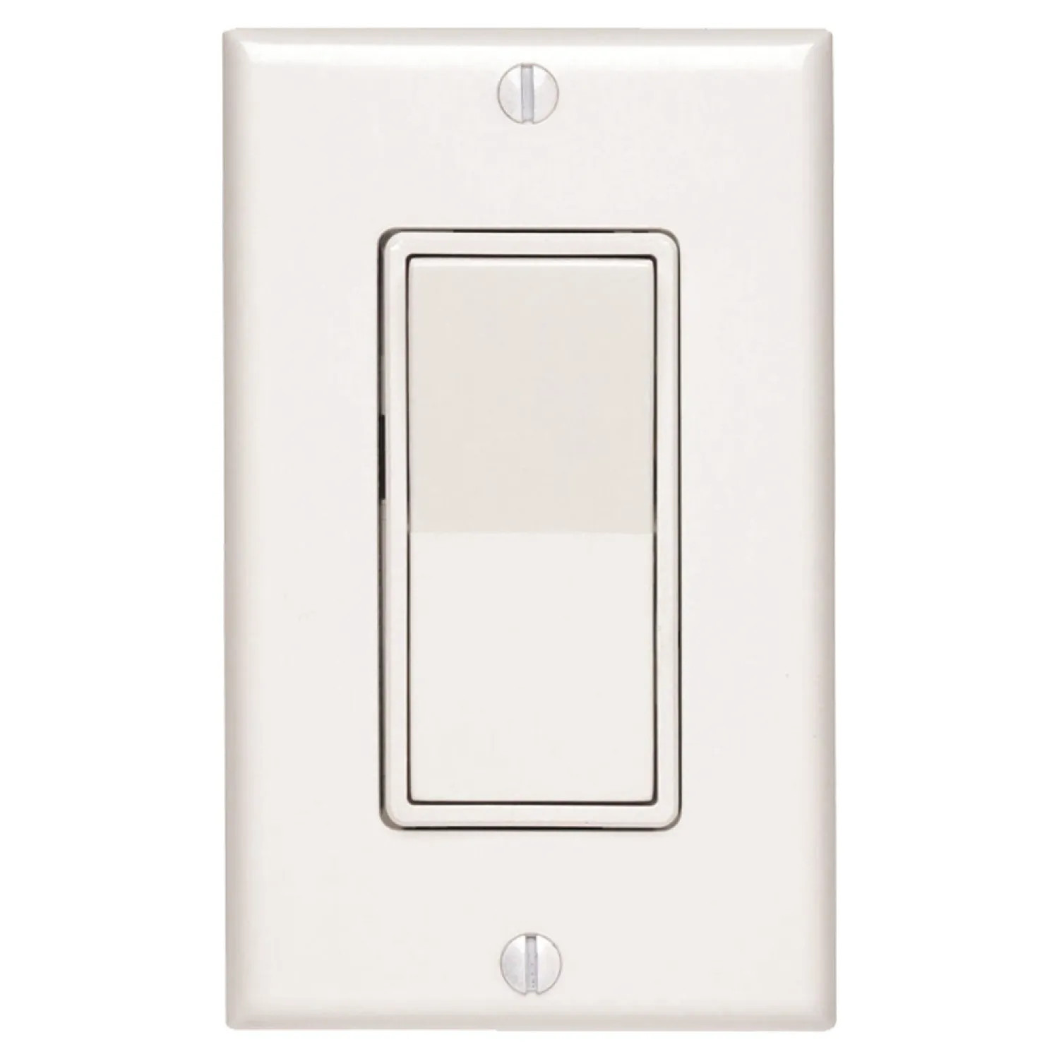 Leviton C28-05671-02W Leviton C28-05671-02W Grounding Rocker Switch With Wall Plate, 120/277 VAC, 12 A, 1 P