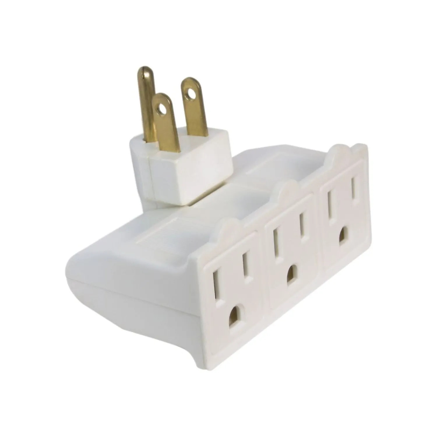 Power Zone OR101100 PowerZone 3-Outlet Swivel Power Tap, 125 V, 15 A, White - OR101100
