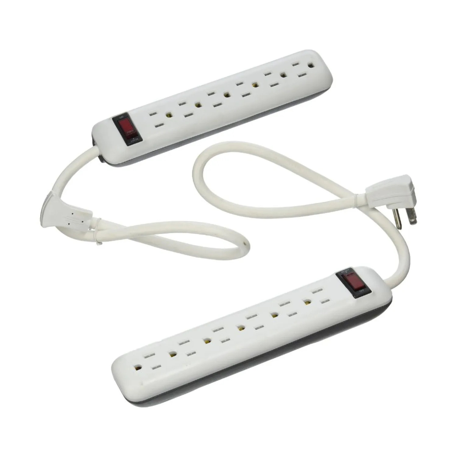 Power Zone OR7000X2 Powerzone Power Outlet Strip, 125V, 15A, 6-Socket, White - OR7000X2