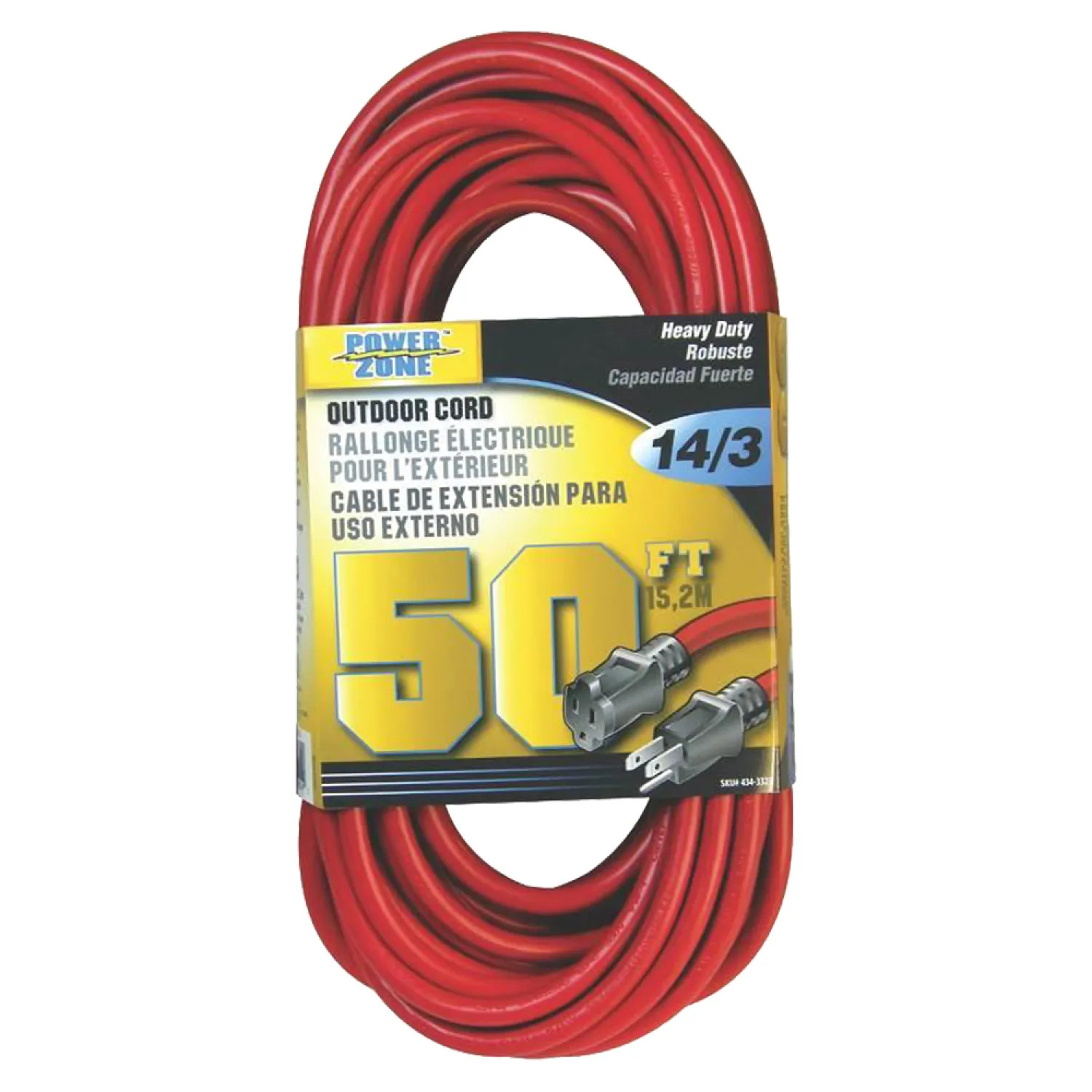 Power Zone OR514730/506730 Powerzone ORK506730 SJTW Heavy Duty Extension Cord, 14/3, 50 ft, Double