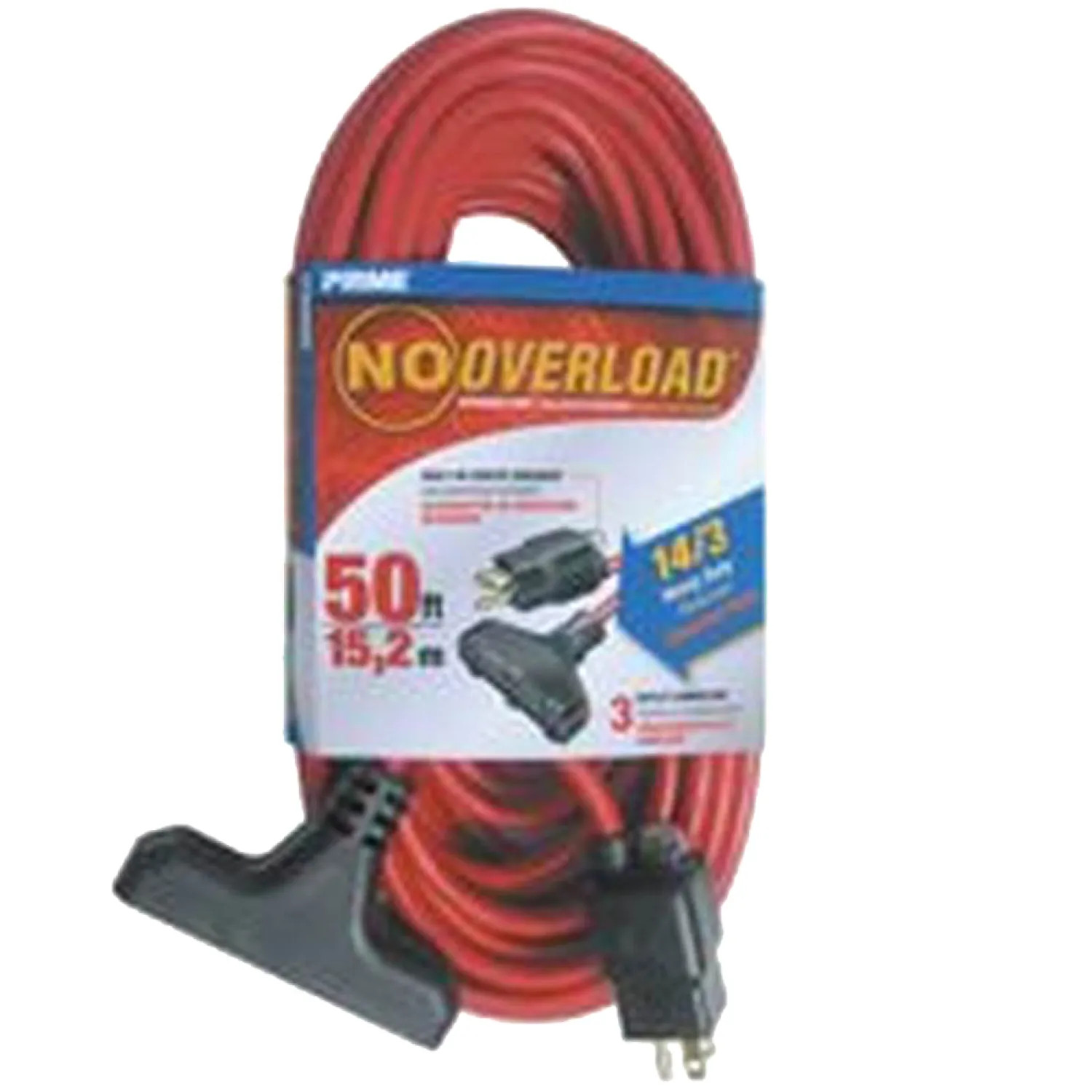 Prime Wire CB614730 Prime Wire and Cable CB614730 No Overload Extension Cords, Outdoor, Triple Tap, 50 Ft