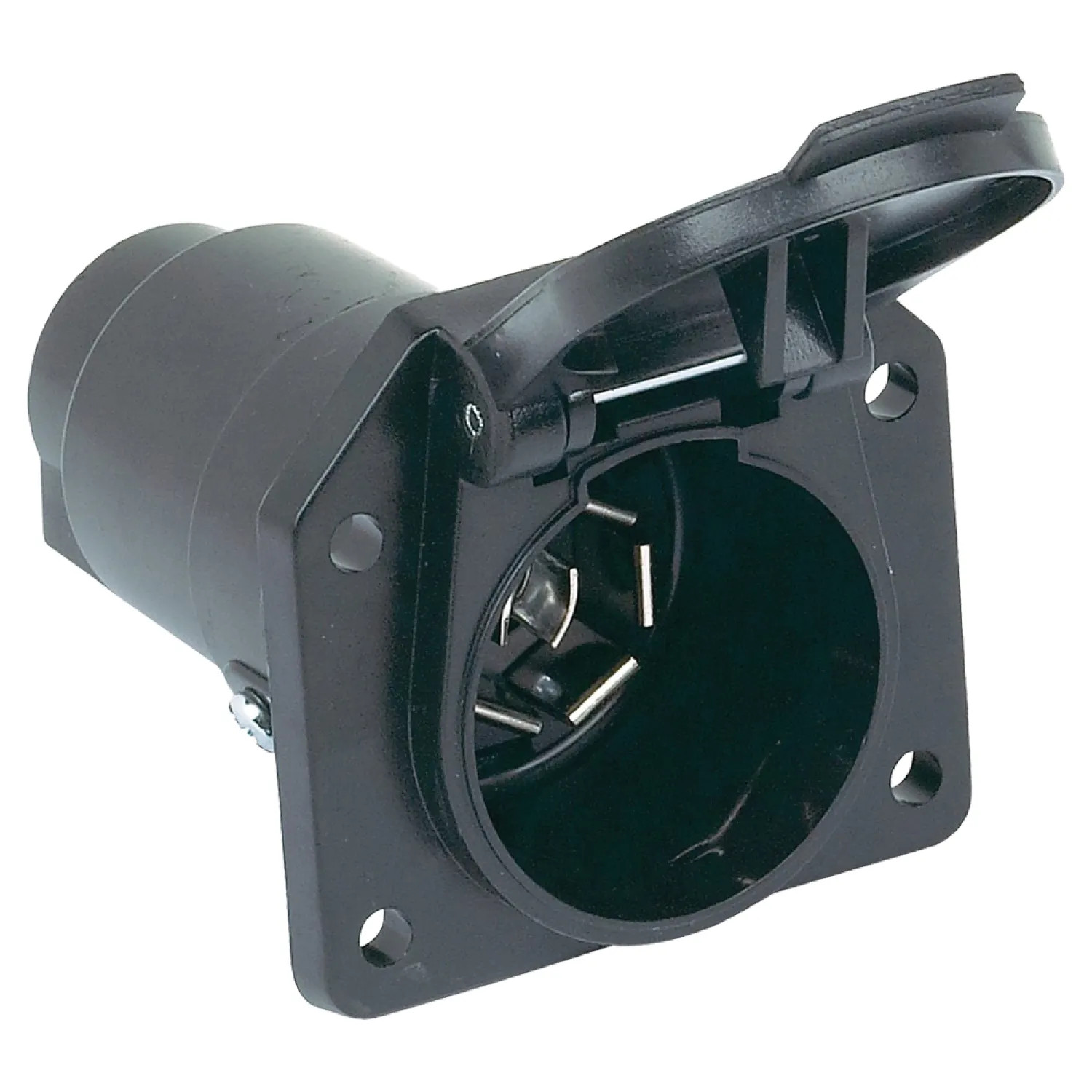 Hopkins 48485 Hopkins 48485 Round 7 RV Blade Car End Socket, 6 - 12 V, 8 A, 7 P, Plastic/Metal