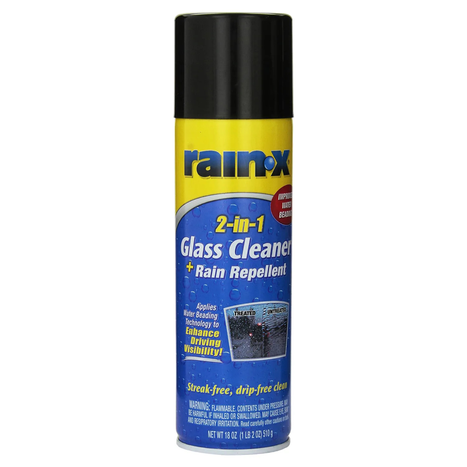 Rain-X 5080233 Rain-X 5080233 2-in-1 Foaming Streak Free Glass Cleaner with Rain Repellant, 18 oz, Aerosol Can