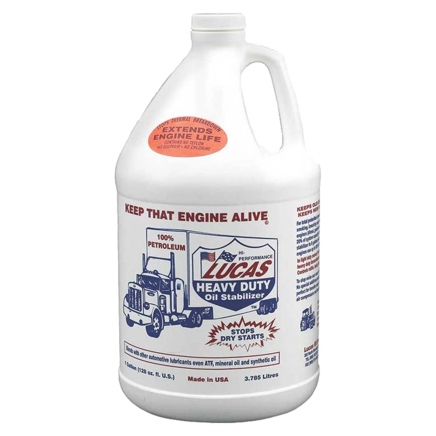 Lucas Oil 10002 Lucas 10002 Heavy Duty Oil Stabilizer, 1 gal, Bottle, Amber, Liquid
