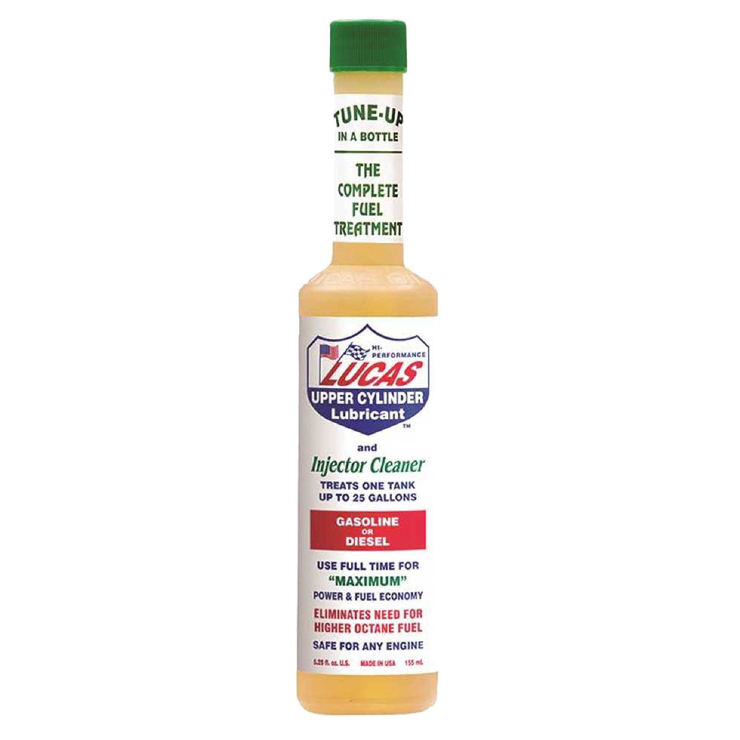 Lucas Oil 10020 Lucas 10020 Fuel Treatment, 5.25 oz, Bottle, Clear Yellow, Liquid