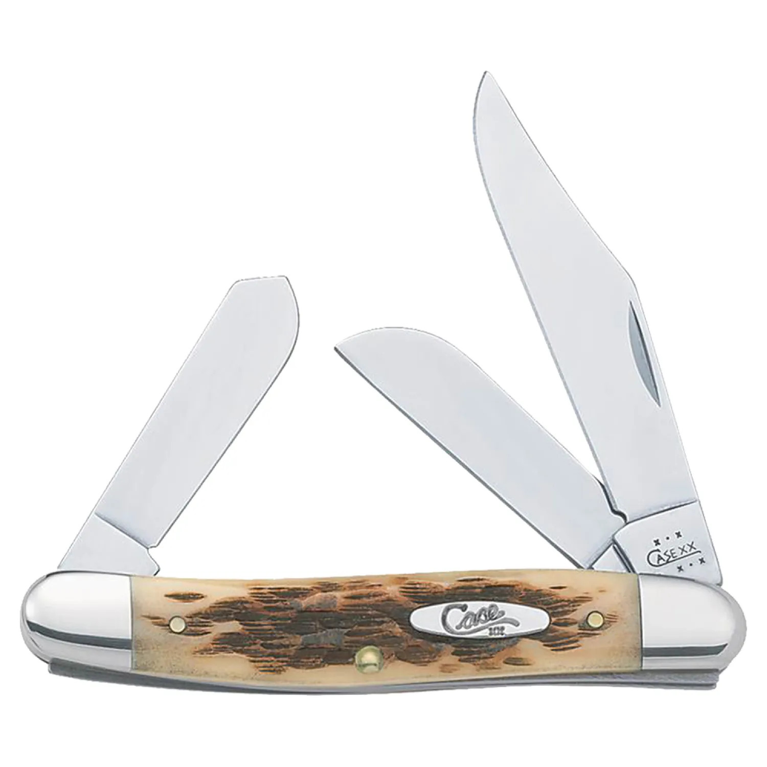 Case 128 Case 128 Stockman Pocket Knife, 3 in L Clip, 2-1/8 in L Sheepfoot 1-7/8 in L Spey