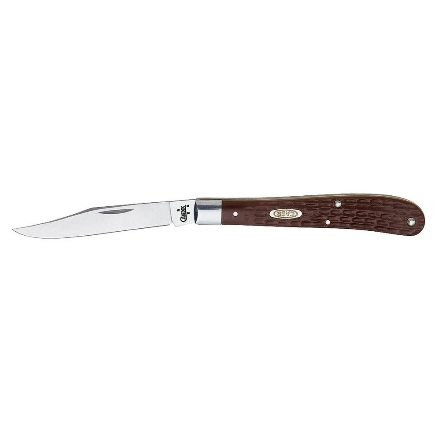 Case 135 Case 135 Slimline Trapper Folding Pocket Knife, 3-1/4 in L, Brown, Tru-Sharp Surgical Steel
