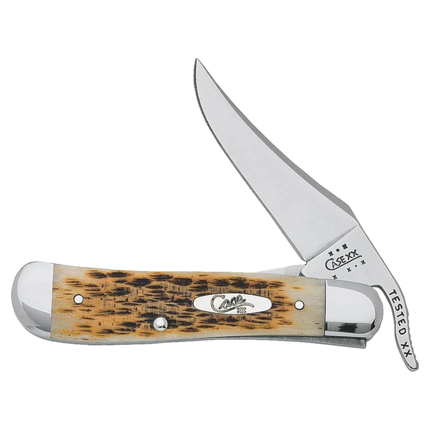 Case 260 Case RussLock Folding Pocket Knife 4-1/4 in Closed L, Amber, 61953L Stainless Steel