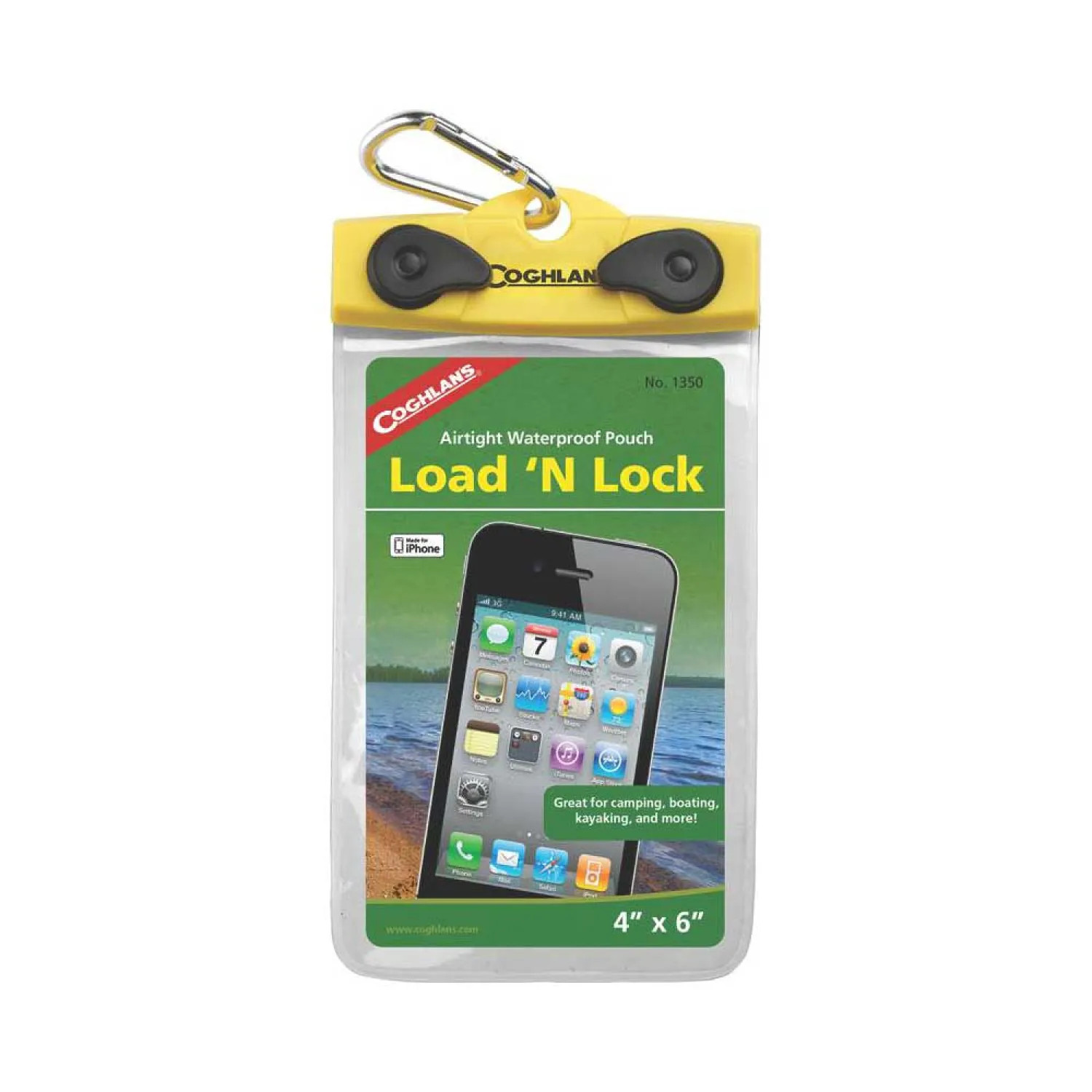 Coghlan 1350 Coghlans'S Load'N Lock Waterproof Cell Phone Pouch, 4 in W X 6 in H, Plastic