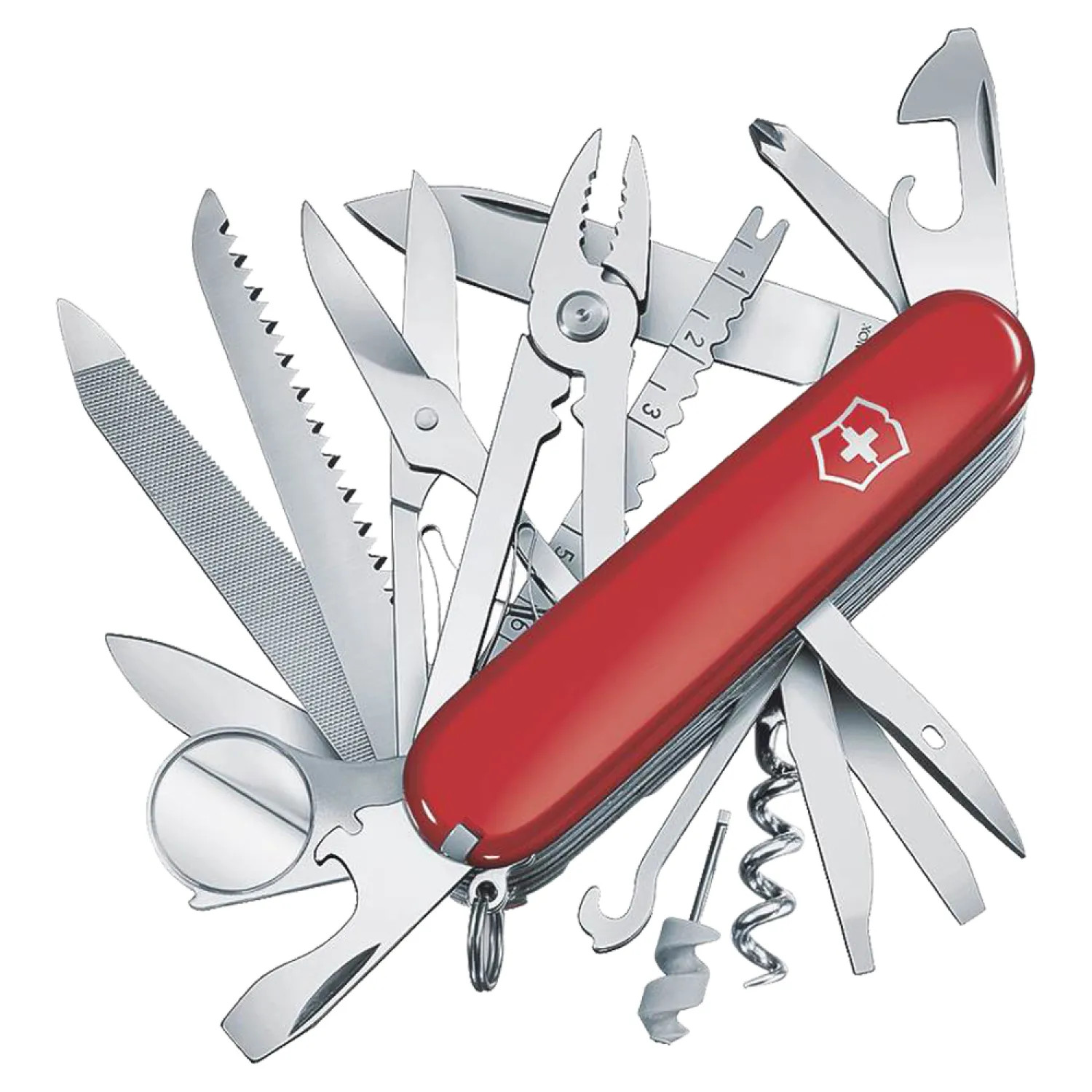 Swiss Army 53501 SwissChamp 53501 Pocket Knife, 34-In-1 Function, Stainless Steel, VX Red