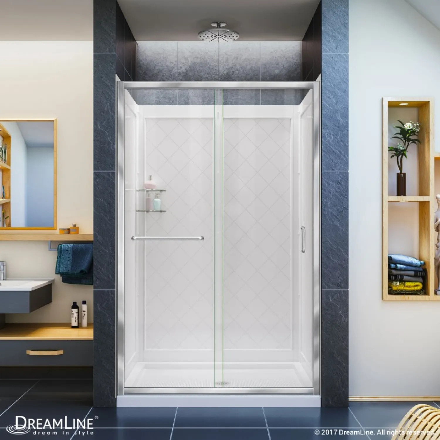 DreamLine DL-6107C-01CL DreamLine DL-6107C-01CL Infinity-Z Clear Shower Door, 36