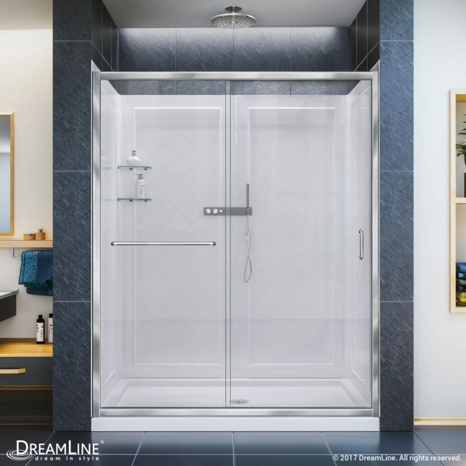 DreamLine DL-6117C-01CL DreamLine DL-6117C-01CL Infinity-Z Clear Shower Door, 32