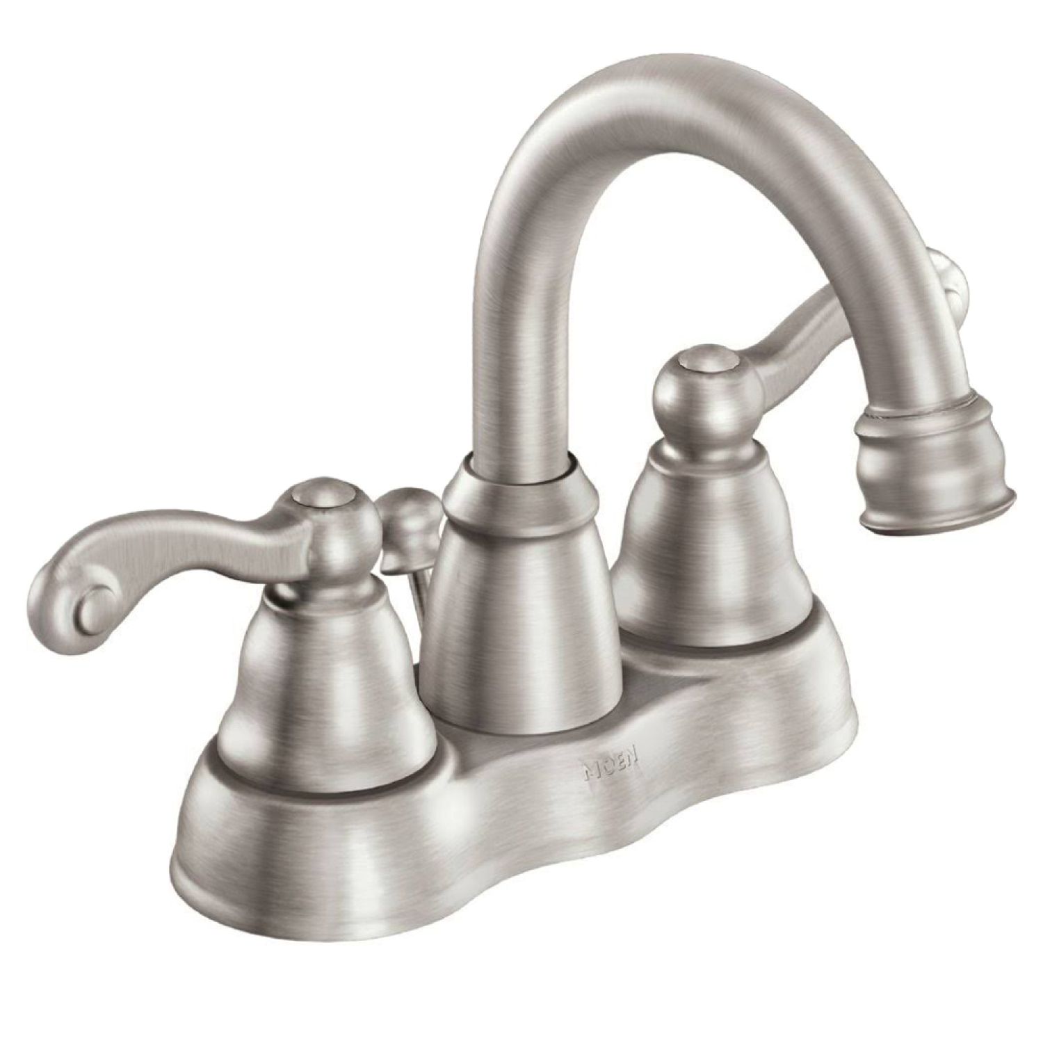 Moen WS84003SRN Moen Traditional Two-Handle High Arc Spot Resist Brushed Nickel Bathroom Faucet with 50/50 Pop-Up Drain, 1.2 GPM, Lever Handles, Rotating Spout, WaterSense, ADA - WS84003SRN
