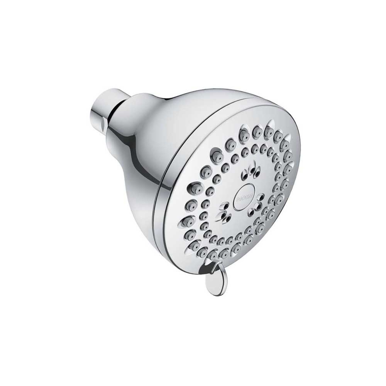Moen 23026 Moen Adler Four-Spray Function Shower Head, 2.5 GPM, 3-1/2in Diameter Spray Head, Fixed Wall-Mount, 1/2in IPS Connection, Chrome - 23026