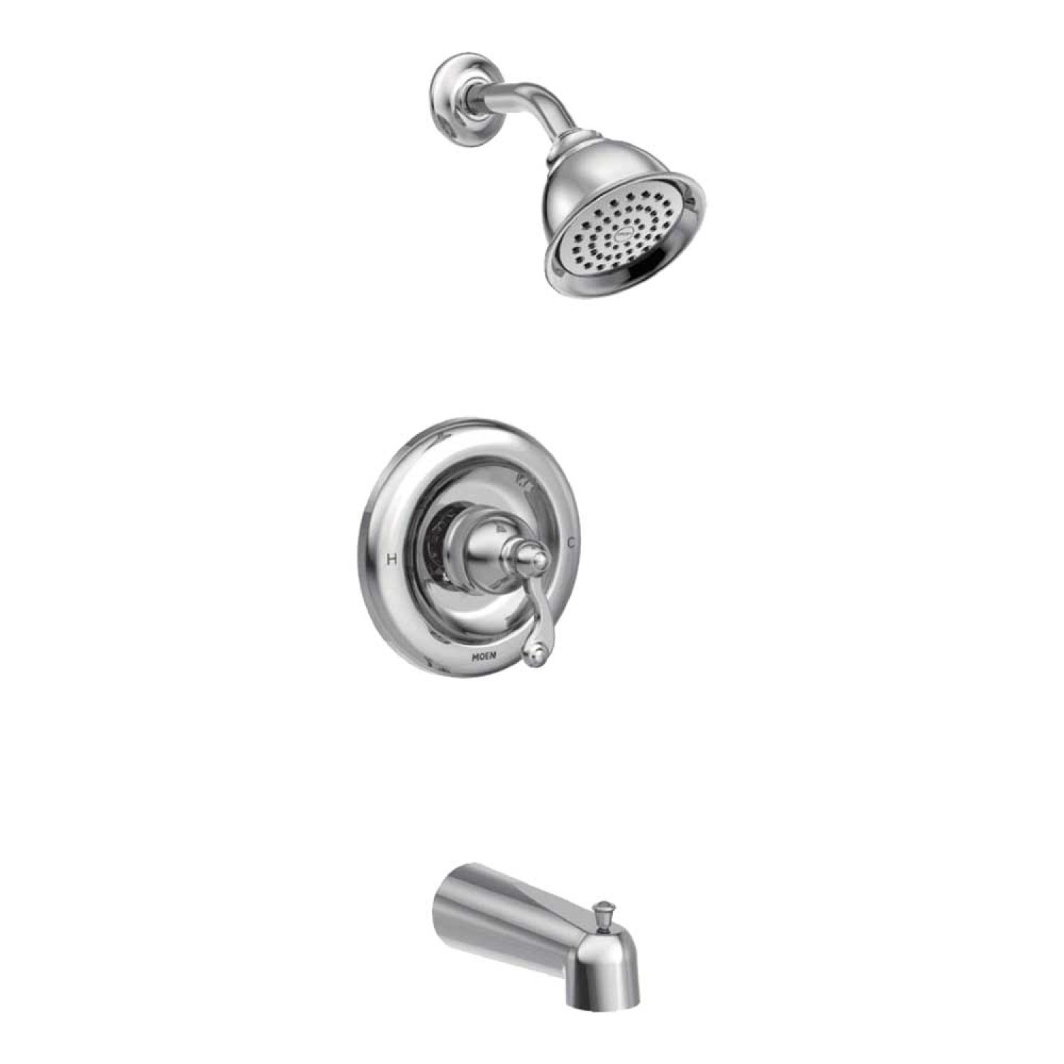 Moen T2123 Moen Traditional Posi-Temp Tub/Shower Faucet, 2.5 GPM, 1-Function, Single Lever Handle, M-PACT, Chrome - T2123
