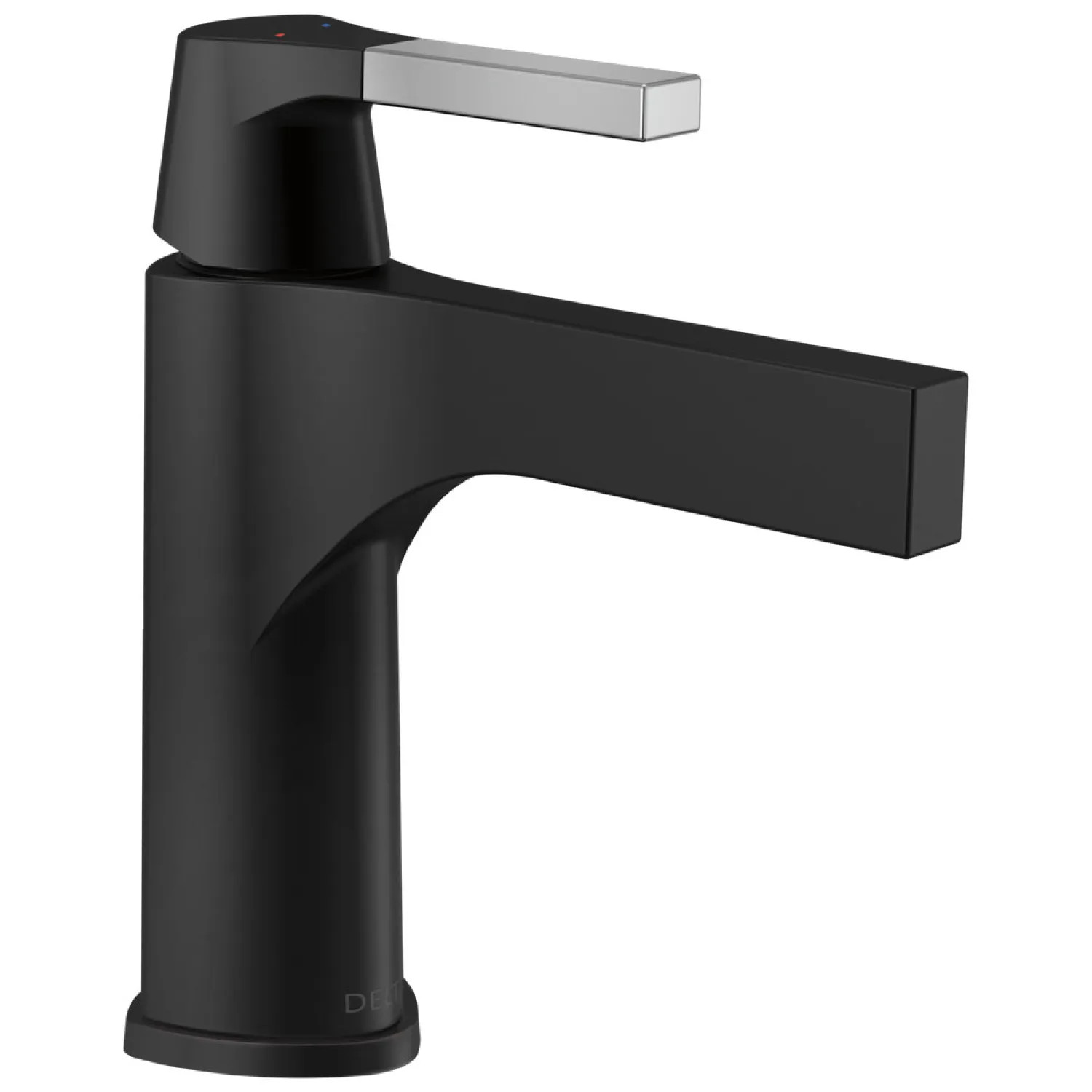 Delta 574-CSMPU-DST Delta Zura Chrome/Matte Black Lavatory Faucet with Escutcheon, Metal Pop-Up, 1.2 GPM, Single-Handle, DIAMOND Seal, Lever Handle - 574-CSMPU-DST