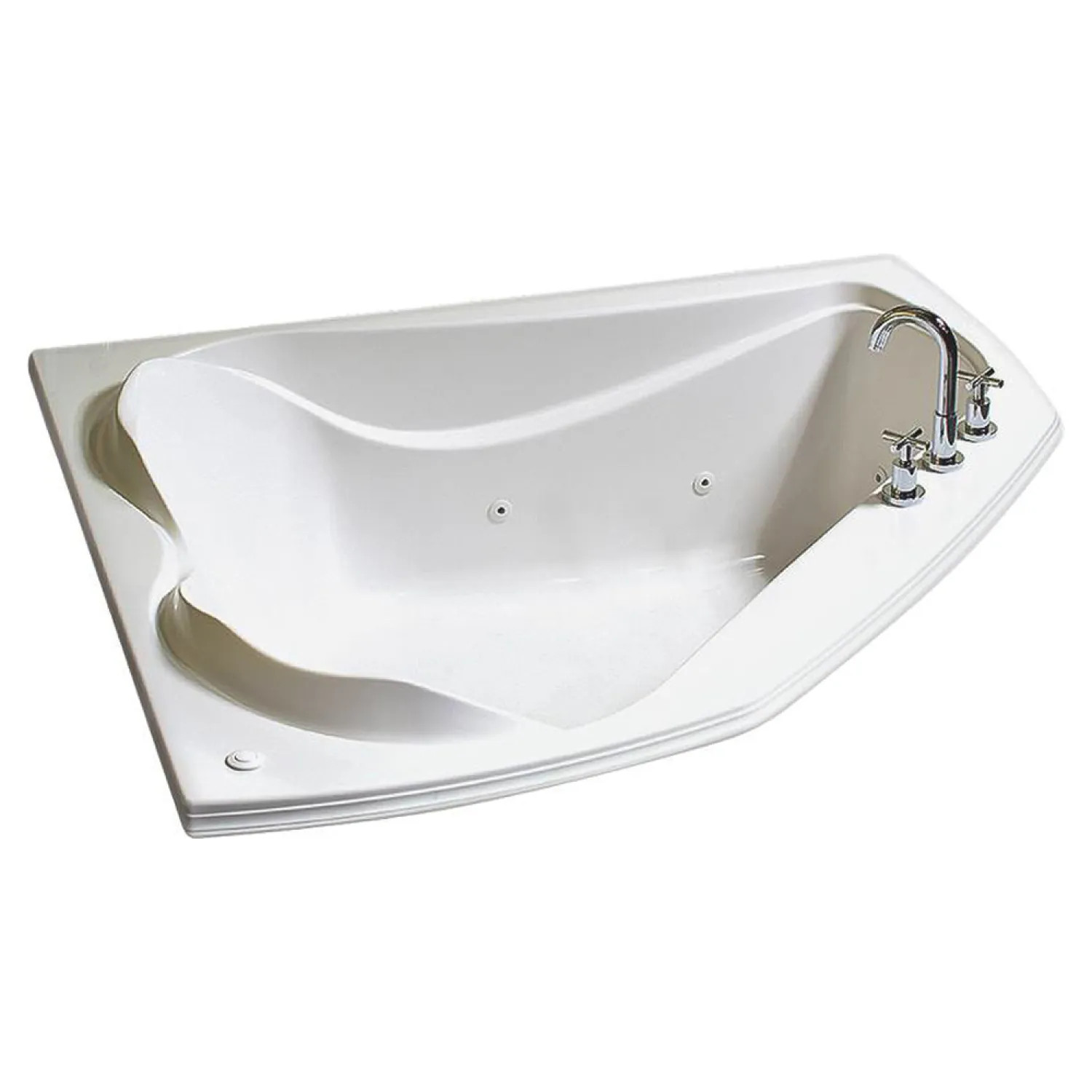Maax 102724-091-001 Cocoon 102724-091-001 Corner Whirlpool Bathtub, 60 in L x 54 in W x 21 in H x 18 in D, White