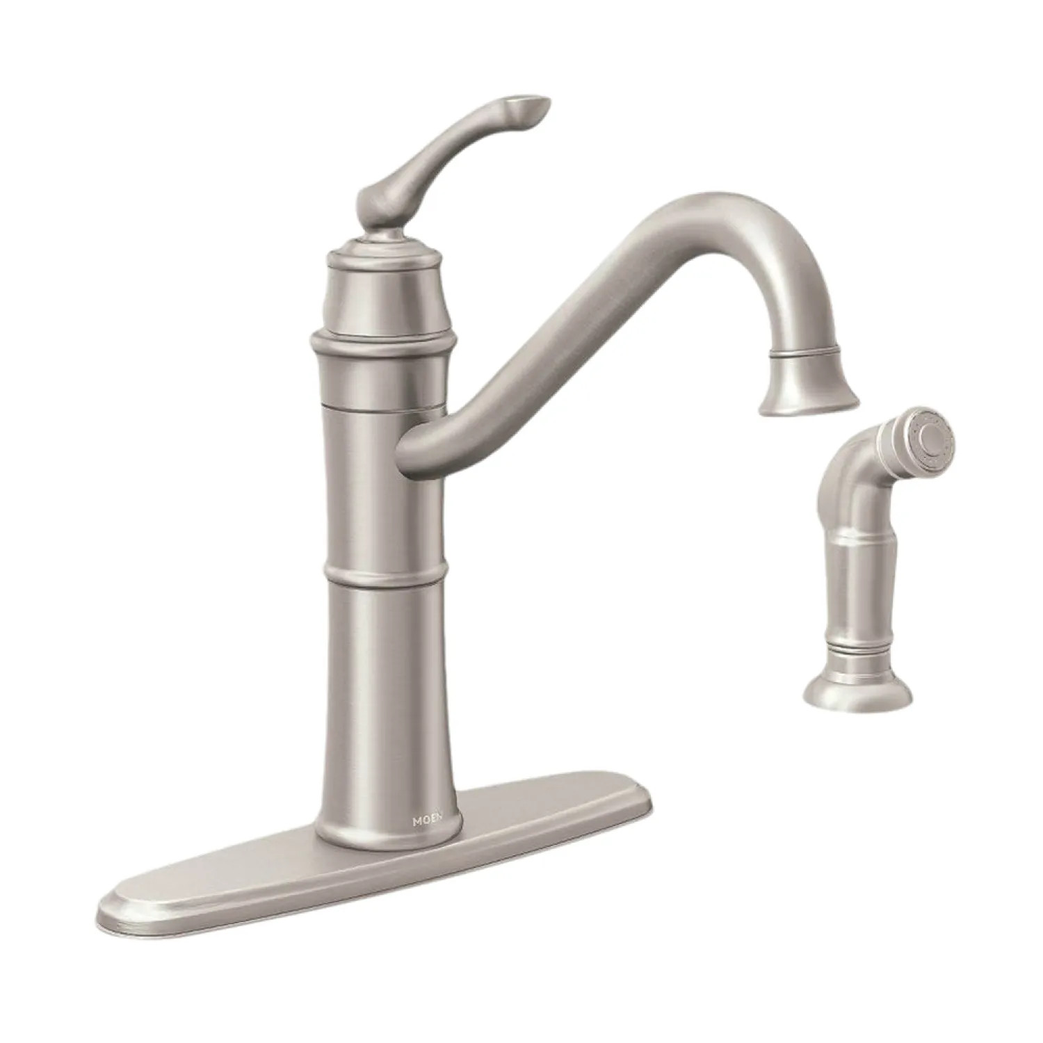 Moen 87999SRS Moen Wetherly Single Handle Kitchen Faucet w/ Side Spray, Lever Handle, Spot Resist Stainless - 87999SRS