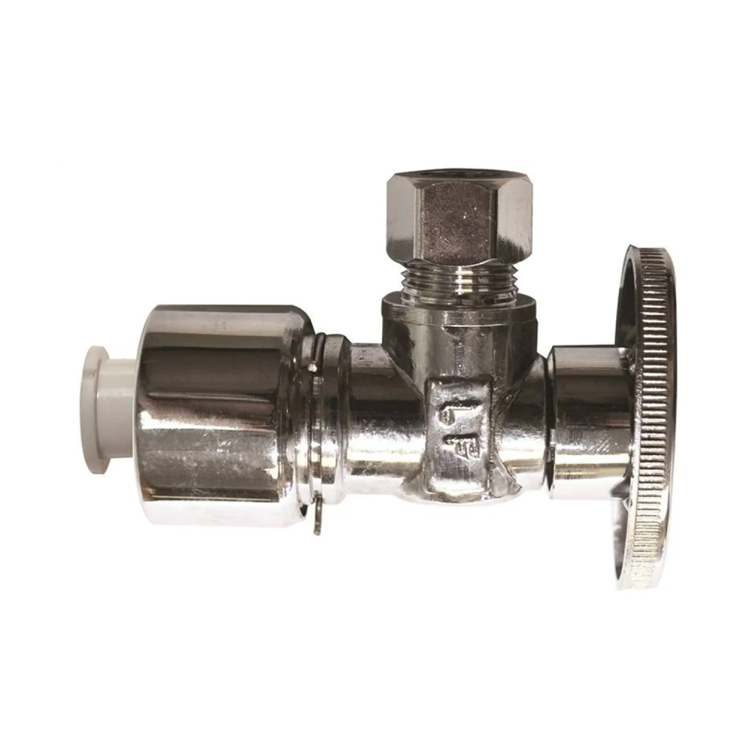 Plumb Pak K2622PCPOLF Plumb Pak K2622PCPOLF 1/4 Turn Quick Lock Angle Supply Line Valve, 5/8 X 3/8 in, OD, Chrome Plated