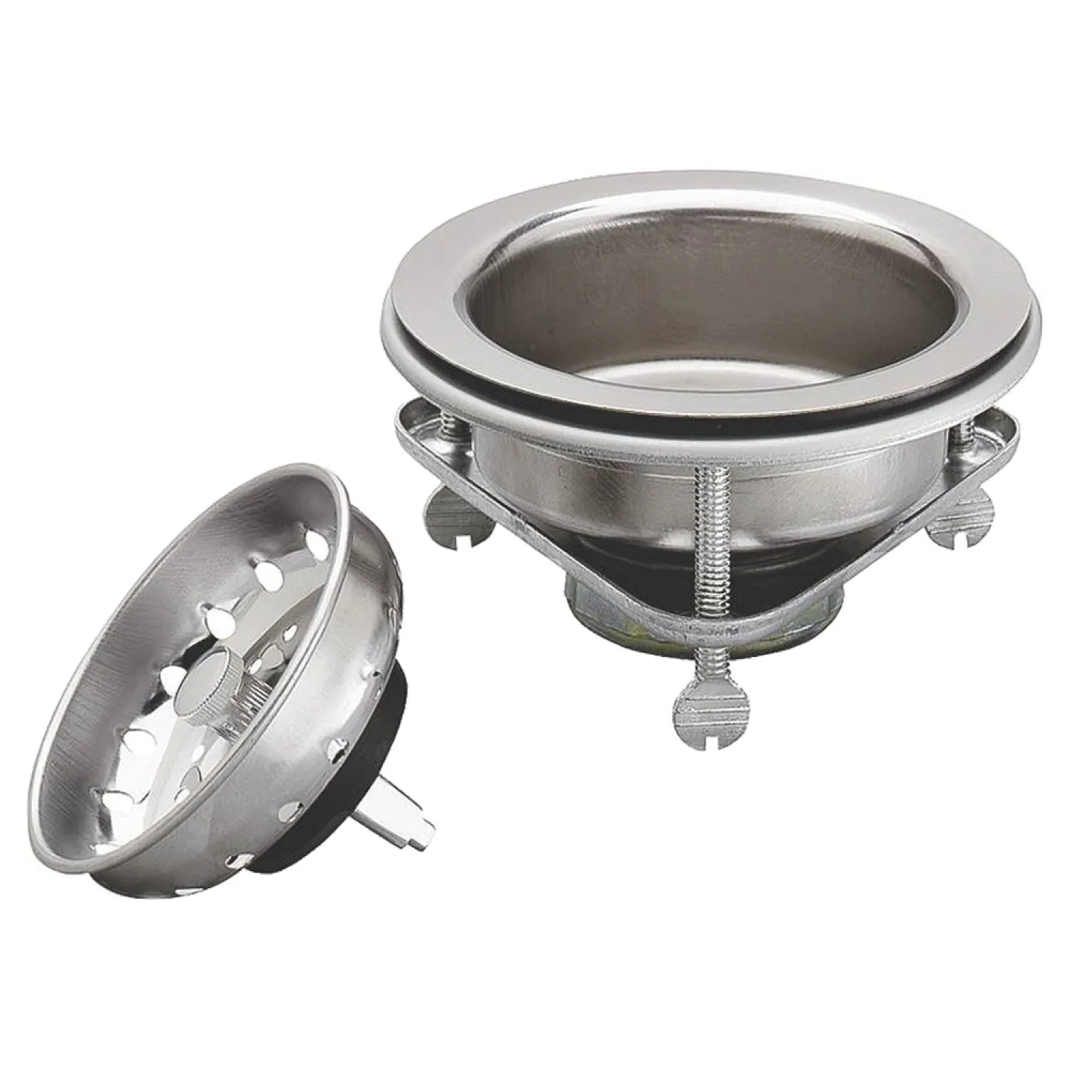 Plumb Pak PP5416 Plumb Pak PP5416 Thumb Screw Style Kitchen Basket Strainer, Stainless Steel
