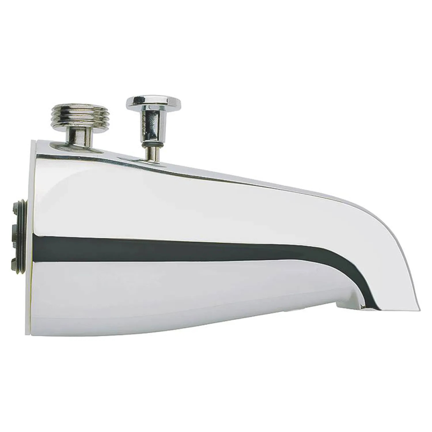 Plumb Pak PP825-32 Plumb Pak Wall Mounted Chrome Tub Spout with Add-A-Shower Pull-Up Diverter, 3/4-inch Connection Size, IPS - PP825-32
