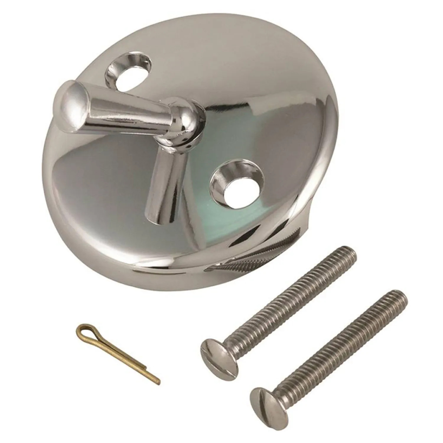 Plumb Pak PP826-1 Plumb Pak PP826-1 2-Hole Trip Lever Style Tub Face Plate With Screw, For Use With Bath Drain, Chrome Plated