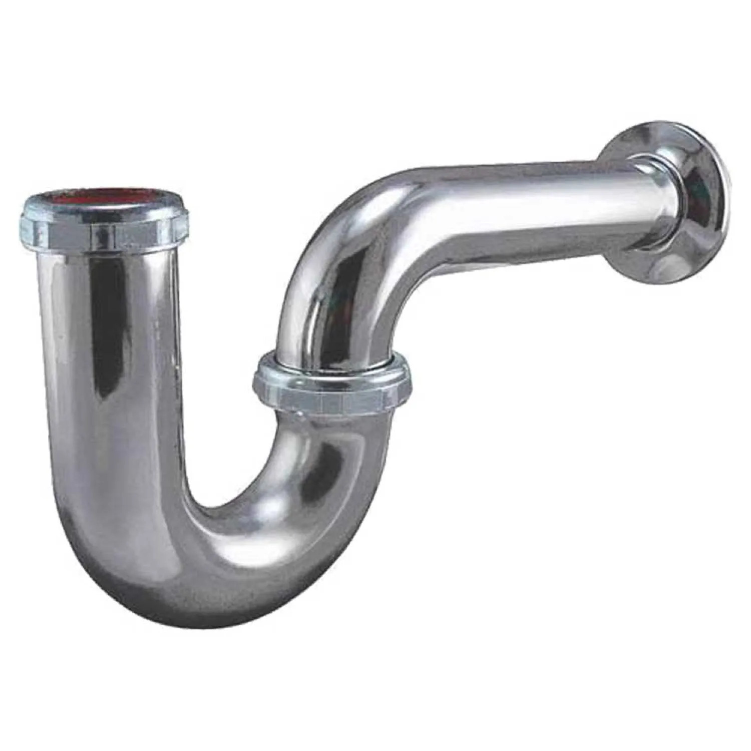 Plumb Pak PP154CP PlumbPak PP154CP Choke Style P-Trap Without Cleanout, 1-1/2 X 1-1/4 in, NPT x Flanged, Brass
