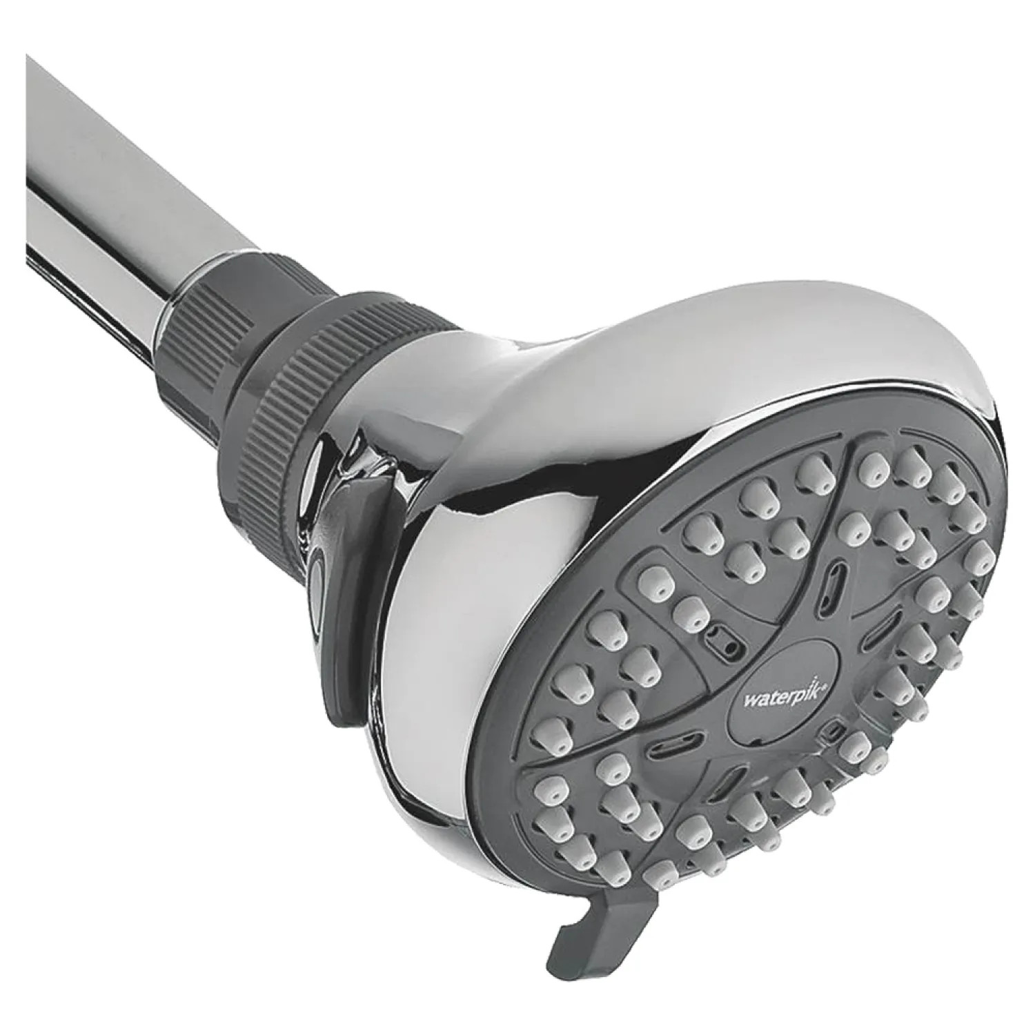 WaterPik VBE423 Water Pik EcoFlow Four-Setting Wall Mount Round Shower Head, Fixed Mount, 1.6 GPM, WaterSense, Chrome - VBE423
