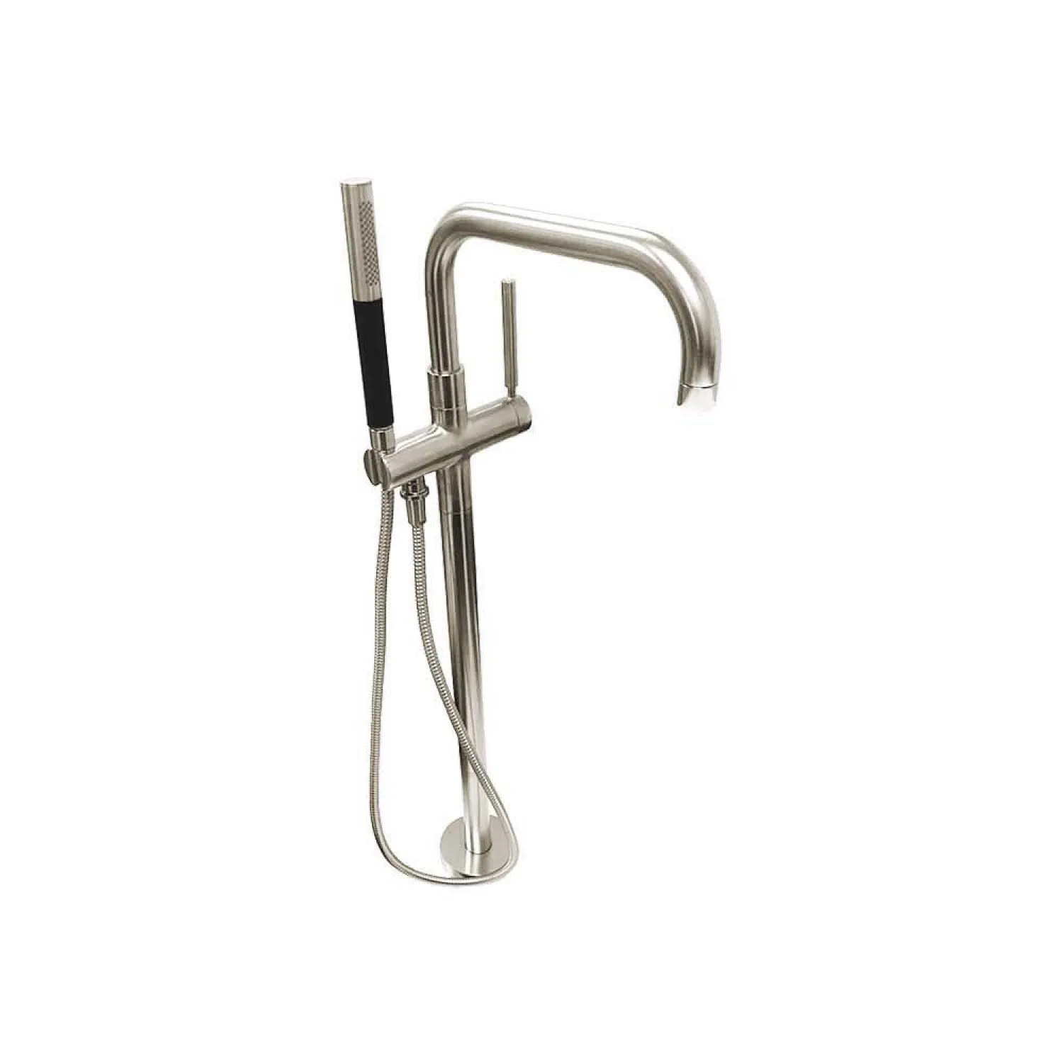 Kohler T97328-4-SN Kohler Purist Single-Handle Freestanding Tub Filler Trim with Hand Shower, Polished Nickel Finish, 7 GPM Tub Spout - K-T97328-4-SN