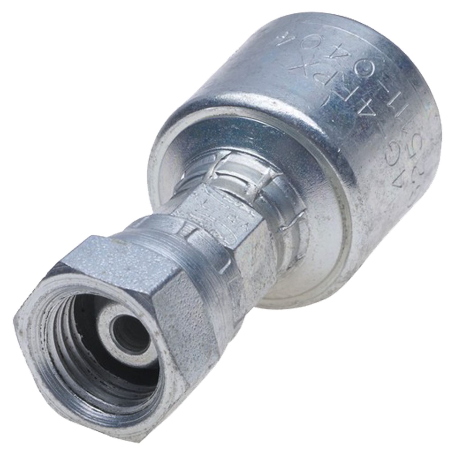 Gates G251110606 MegaCrimp G25 Hydraulic Hose Coupling, 3/8 in, FNPSM Swivel, Low Carbon Steel