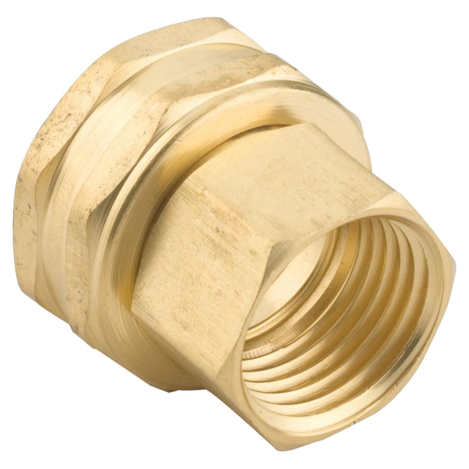 Gilmour 5FPS7FH Gilmour 5FPS7FH Double Hose Connector, 1/2 X 3/4 in, FNPT X Female NH, Solid Brass