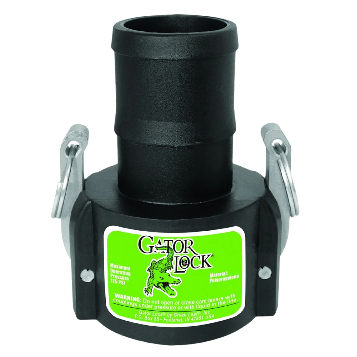 Green Leaf GLP150CNL Gator Lock GLP150CNL Cam Lever Non-Locking Hose Coupling, 1-1/2 in, Female Coupler x Hose Shank, 125 psi