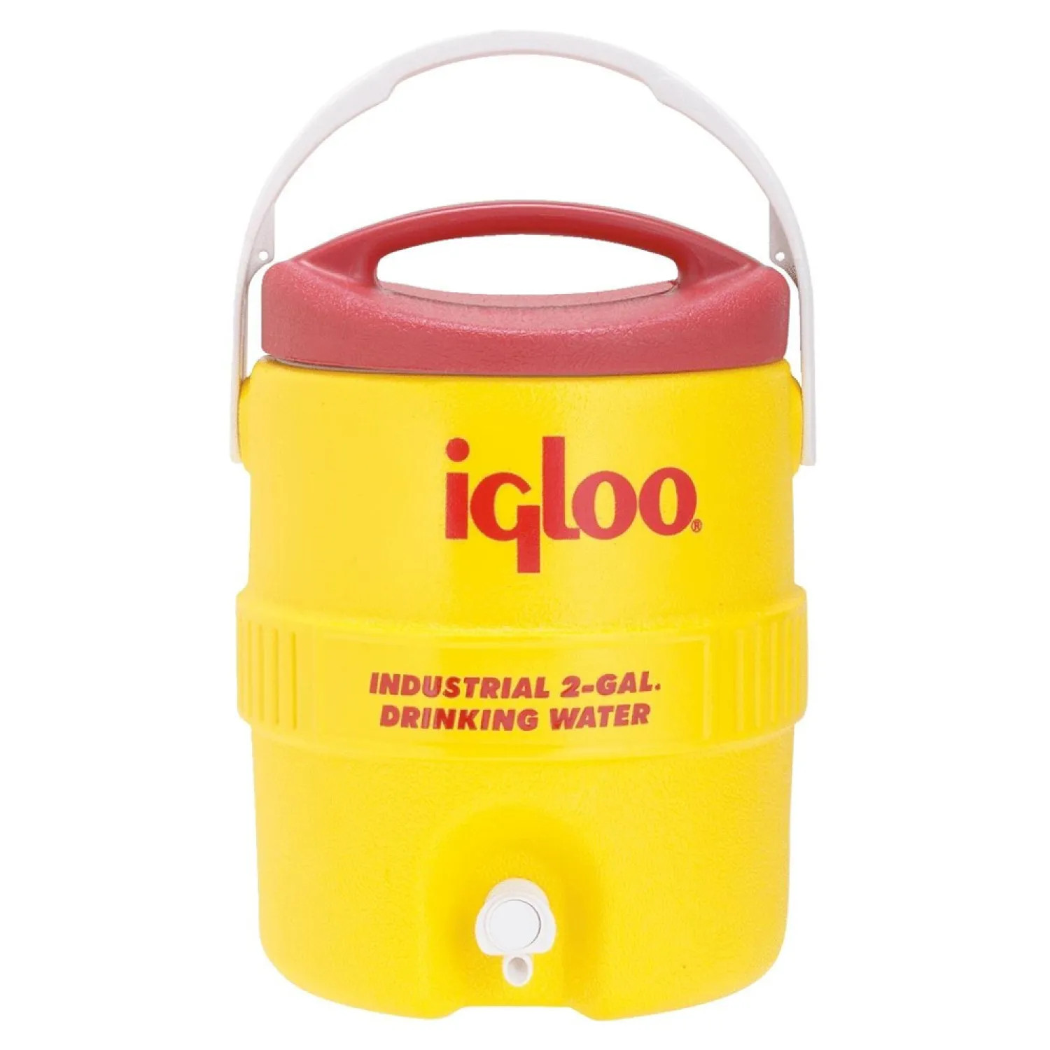 Igloo 421 Igloo 400 Commercial Heavy Duty Water Cooler, 2 gal, Polyethylene, Safety Yellow Body/Red Lid