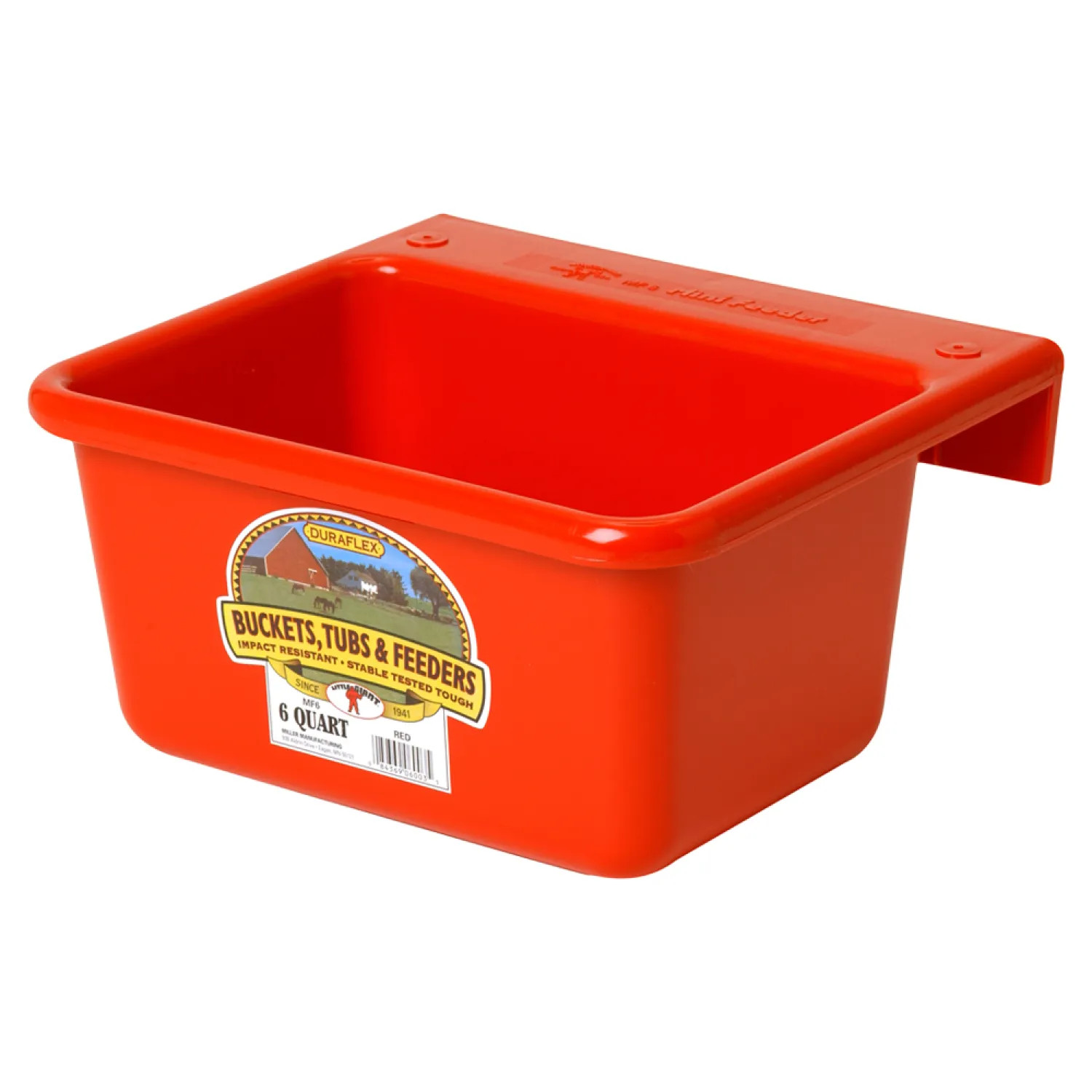 Miller Mfg MF6RED Little Giant MF6RED Mini Portable Feeder, 6 qt Capacity, 11 in W X 9-3/4 in L X 5-1/2 in H, Red