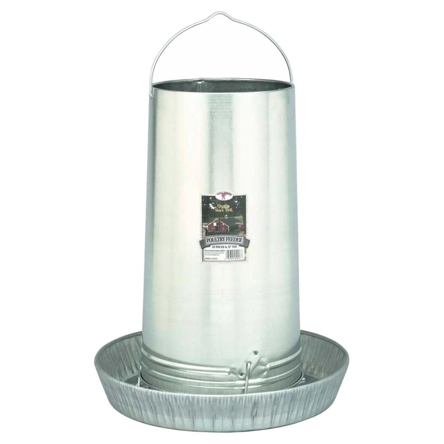 Miller Mfg 914273 Miller 914273 Heavy Gauge Poultry Feeder, 40 lb Capacity 20-1/4 in W x 17 in L x 17 in H, Steel