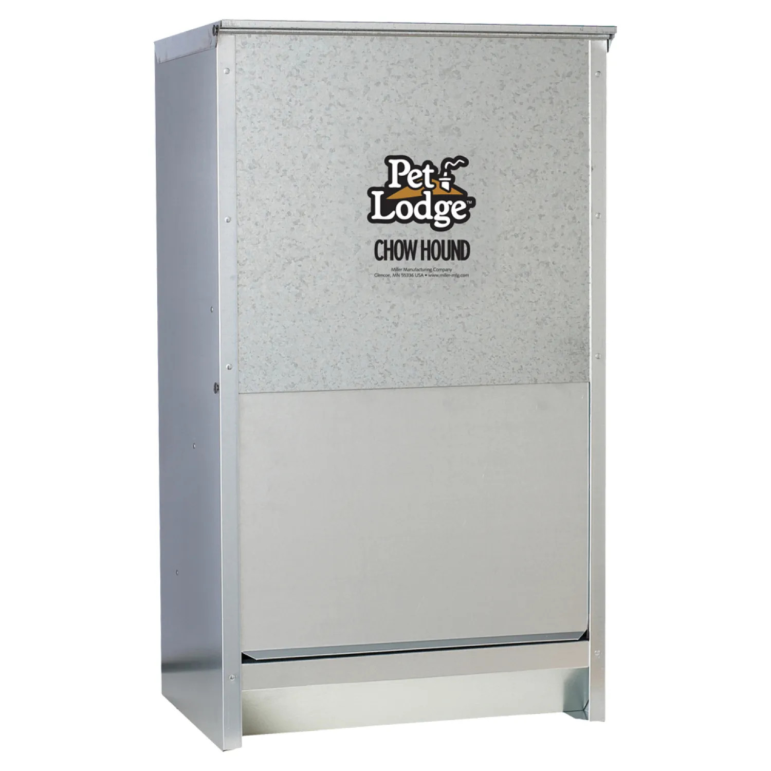Miller Mfg CH25 Pet Lodge CH25 Chow Hound Dog Feeder, 25 lb Capacity, 12 in W X 11 in L X 22-5/8 in H, Steel