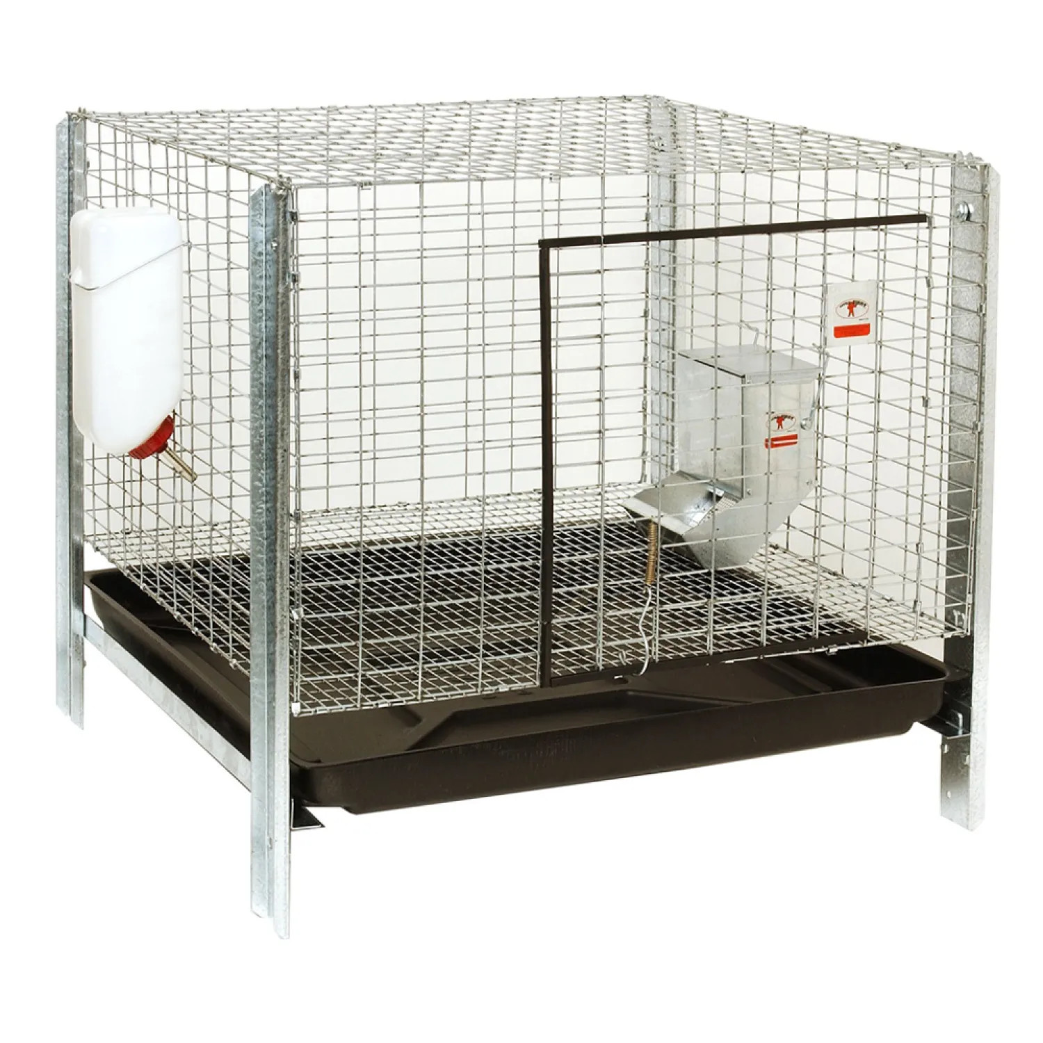 Miller Mfg RHCK1 Pet Lodge RHCK1 Rabbit Hutch kit, 24 in L X 24 in W X 16 in H, Spring Tension, Galvanized Steel