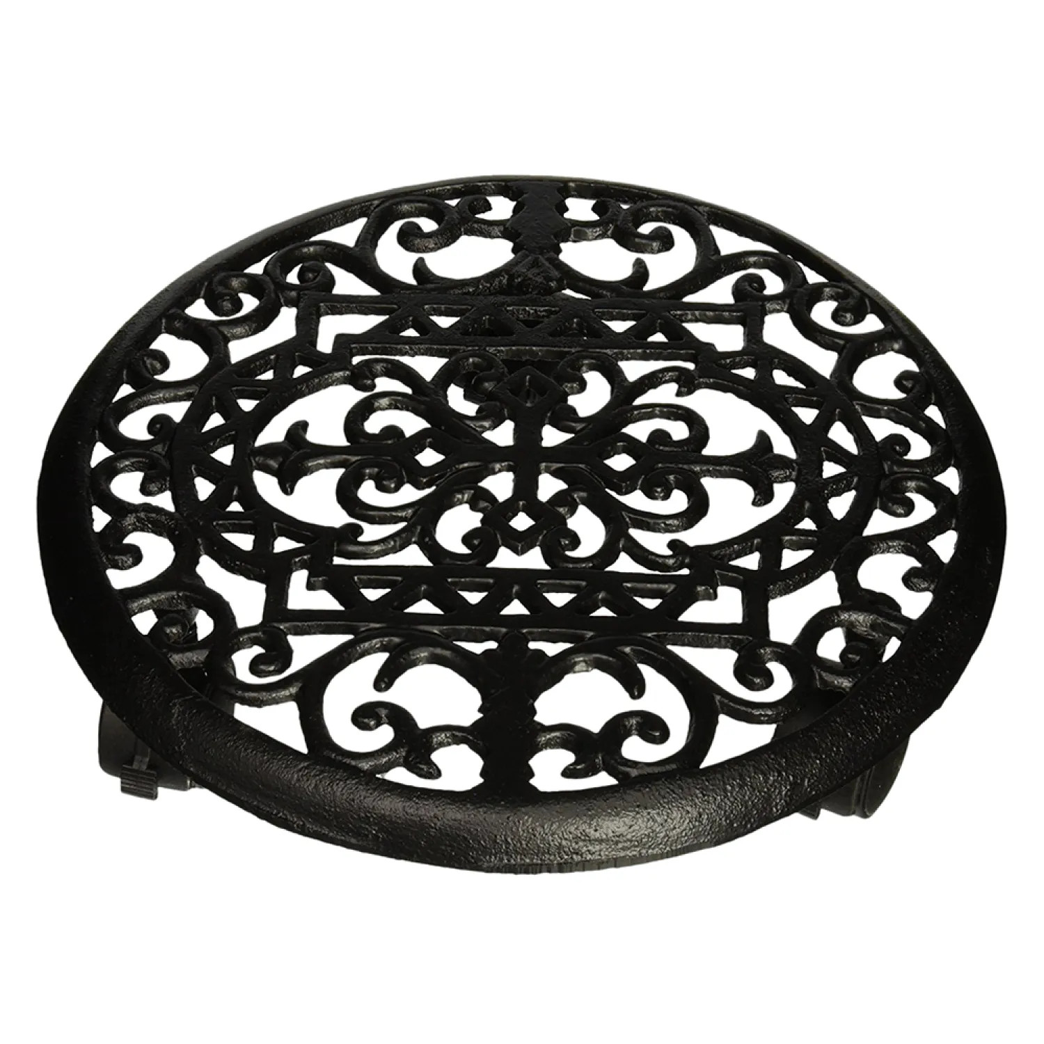 Landscapers Select W52890-3L Landscapers Select Planter Dolly with Black Iron Shelf, 3 Locking Casters, For Indoor/Outdoor Use, Black - W52890-3L