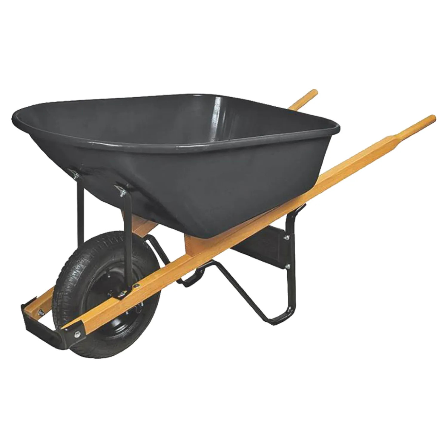 Mintcraft WB6SMB Landscapers Select Steel Wheelbarrow, 6 cu-ft, Black - WB6SMB