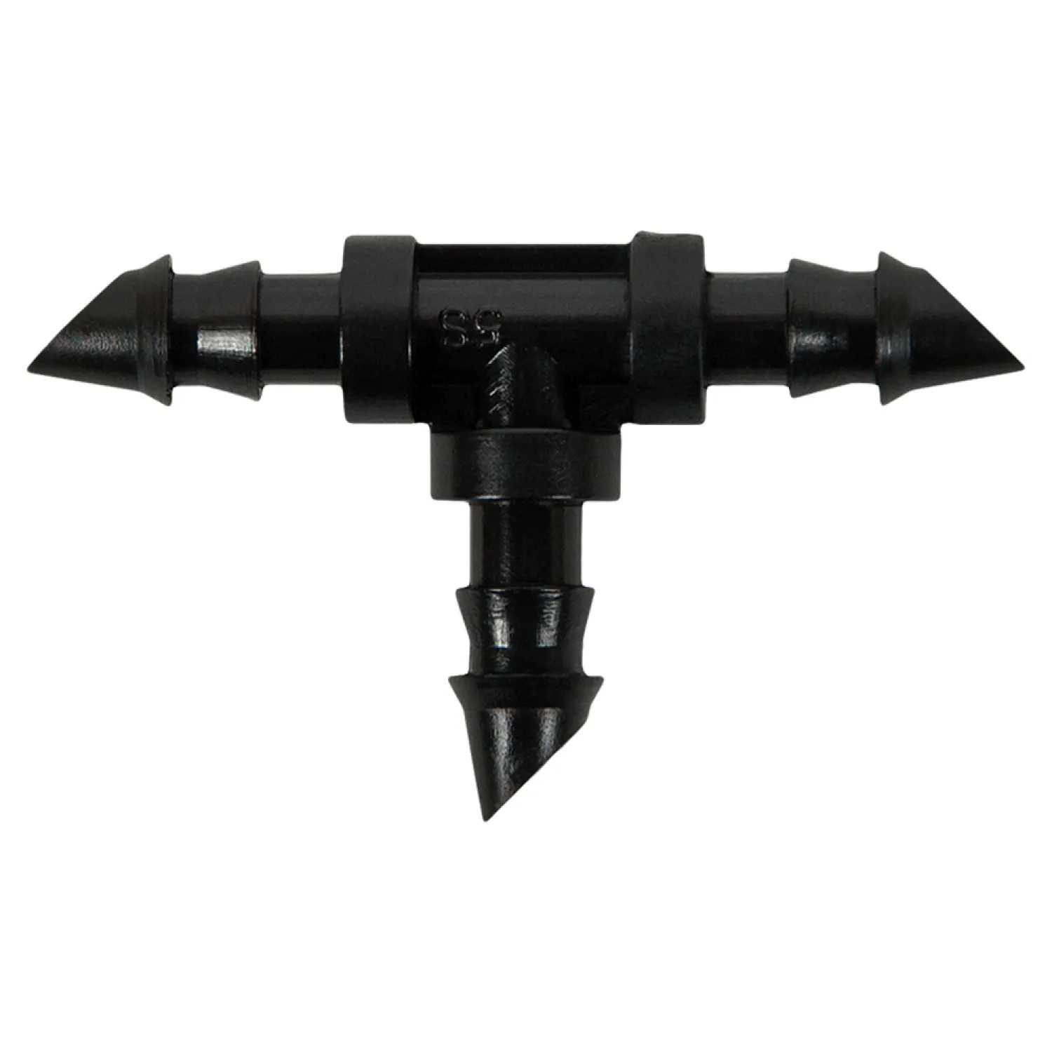 Raindrip R307CT Raindrip R307CT Tube to Hose Tees, 1/4 X 1/4 X 1/2 in, Double Barbed, 50 psi, 5 pack