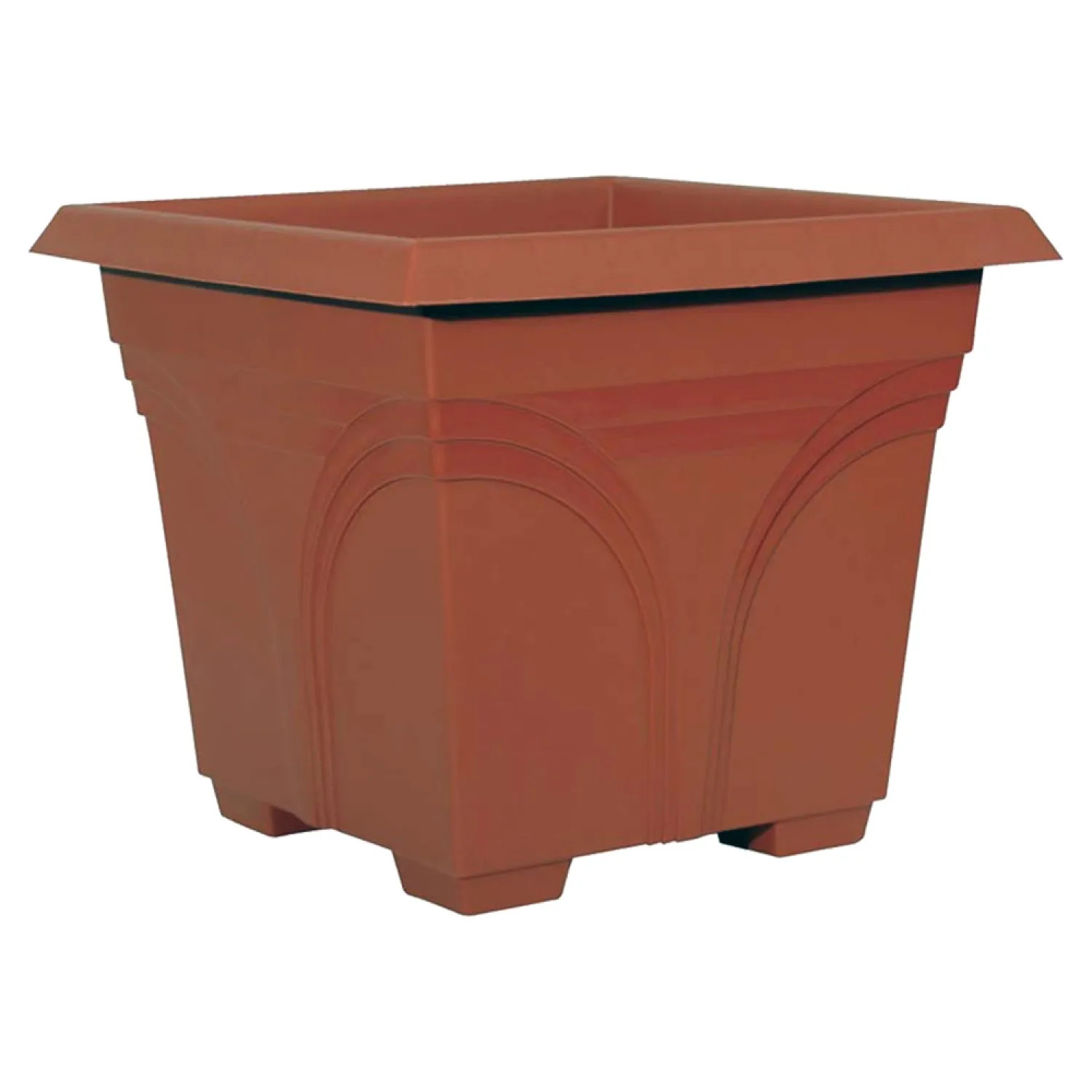 Southern Patio DP1510TC Southern Patio DP1510TC Dynamic Design Medallion Contemporary, Square, Sturdy Deck Planter 15 in L