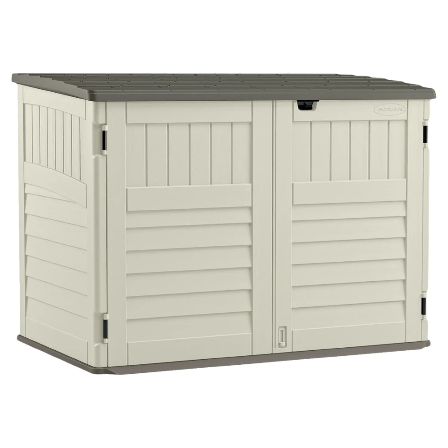 Suncast BMS4700 Suncast BMS4700 Horizontal Storage Shed, 3 ft 8-1/4 in L x 5 ft 10-1/2 in W x 4 ft 4 in H, 70 cu-ft Volume, Resin