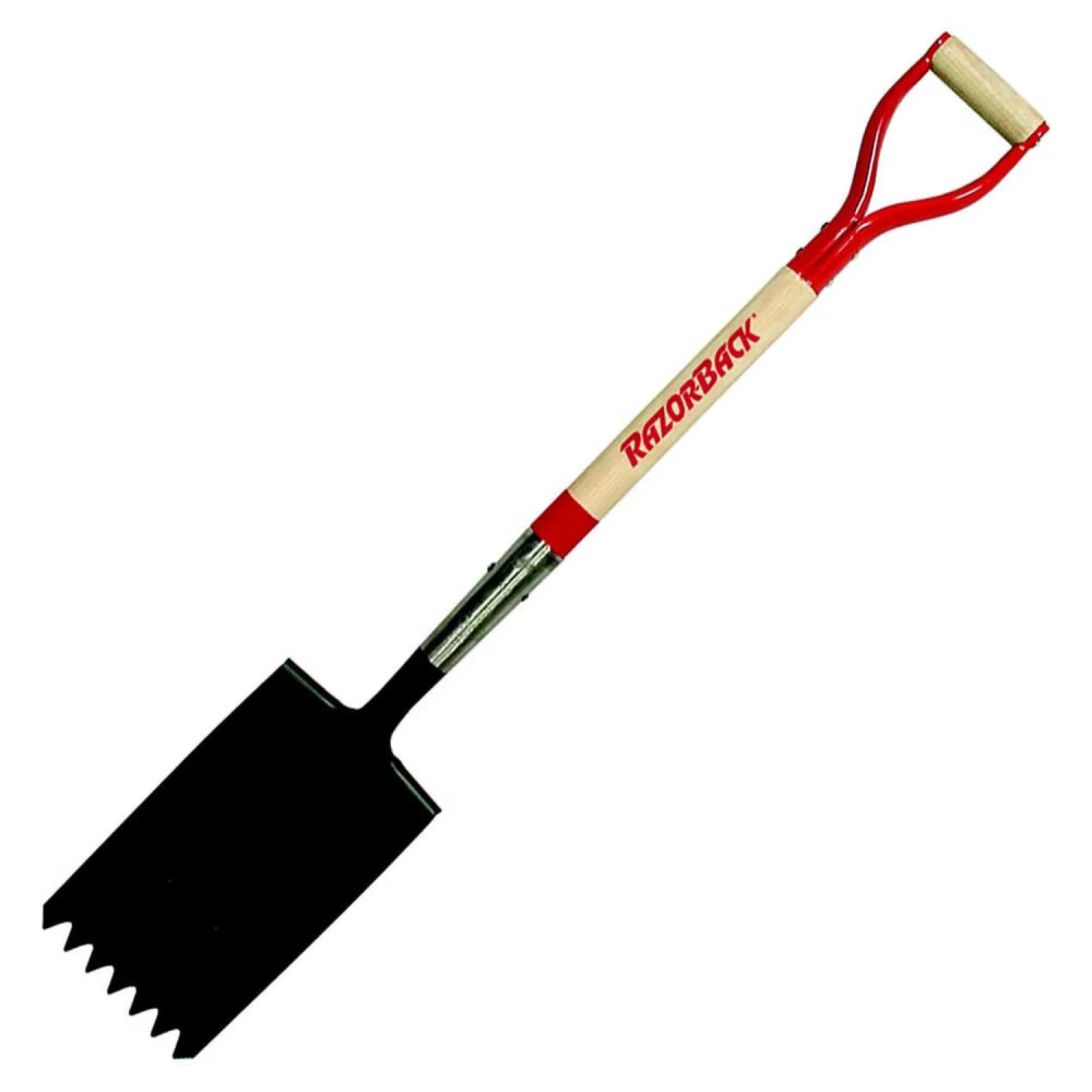 Ames 46142 Razor-Back 46142 Notch Edged Roof Shovel, 7-3/8 in W x 12 in L, Tempered Steel, 30 in, Lacquered Ash Wood