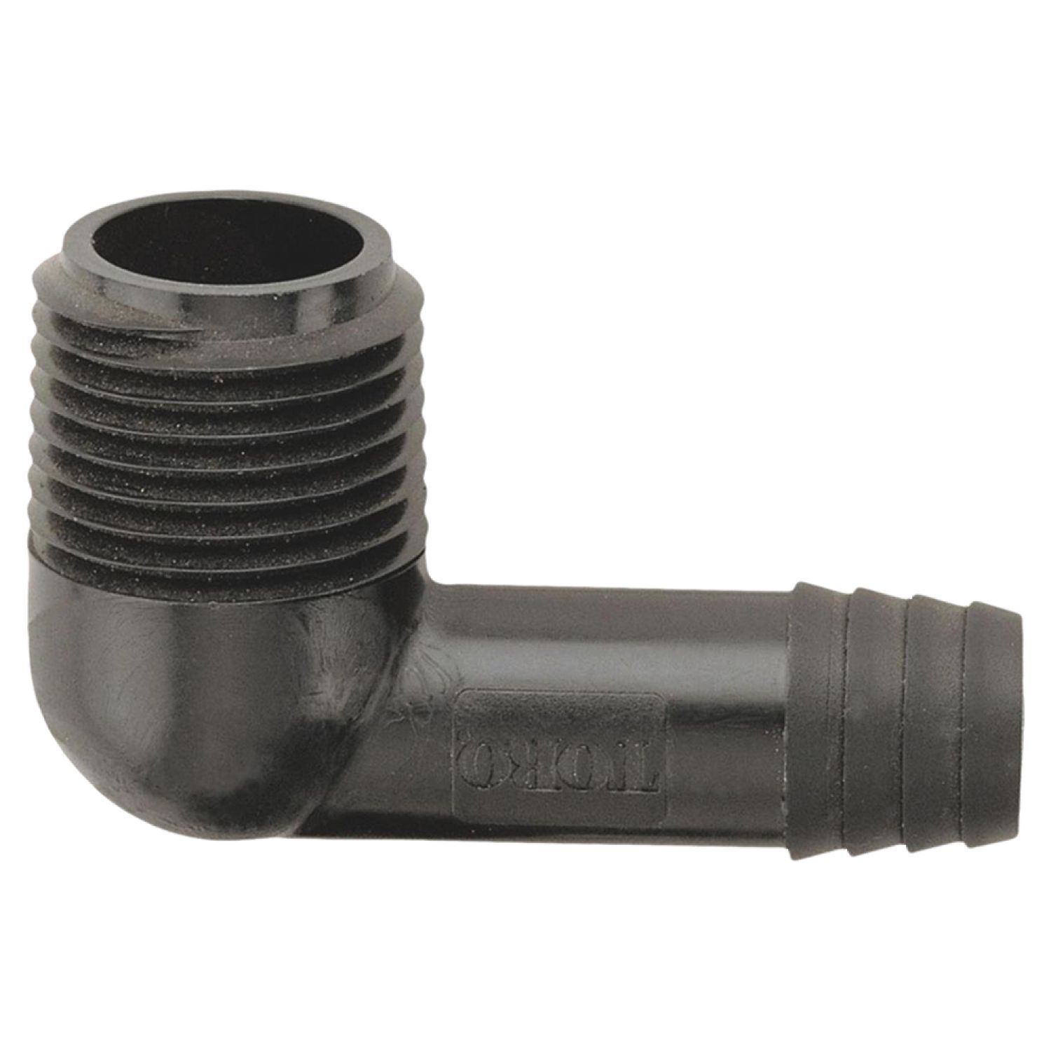 Toro 53304 Funny Pipe 53304 Non-Threaded Pipe Elbow, 3/8 X 1/2 in, Barbed X Male, 120 psi, Plastic