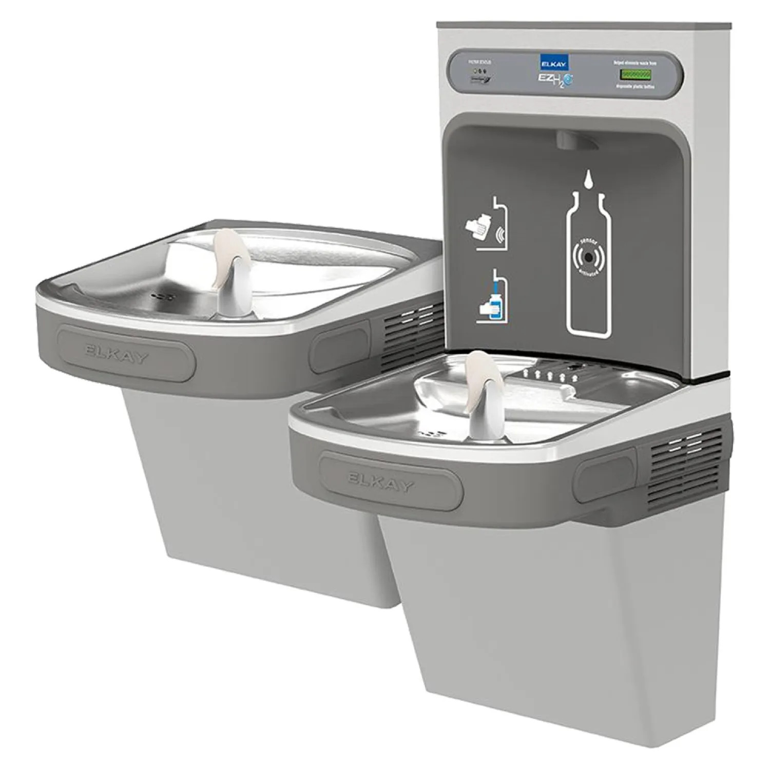 Elkay LZSTL8WSLK Elkay LZSTL8WSLK - EZH2O Bottle Filler w/ Versatile Bi-Level ADA Cooler - Filtered, 8 GPH, Light Gray