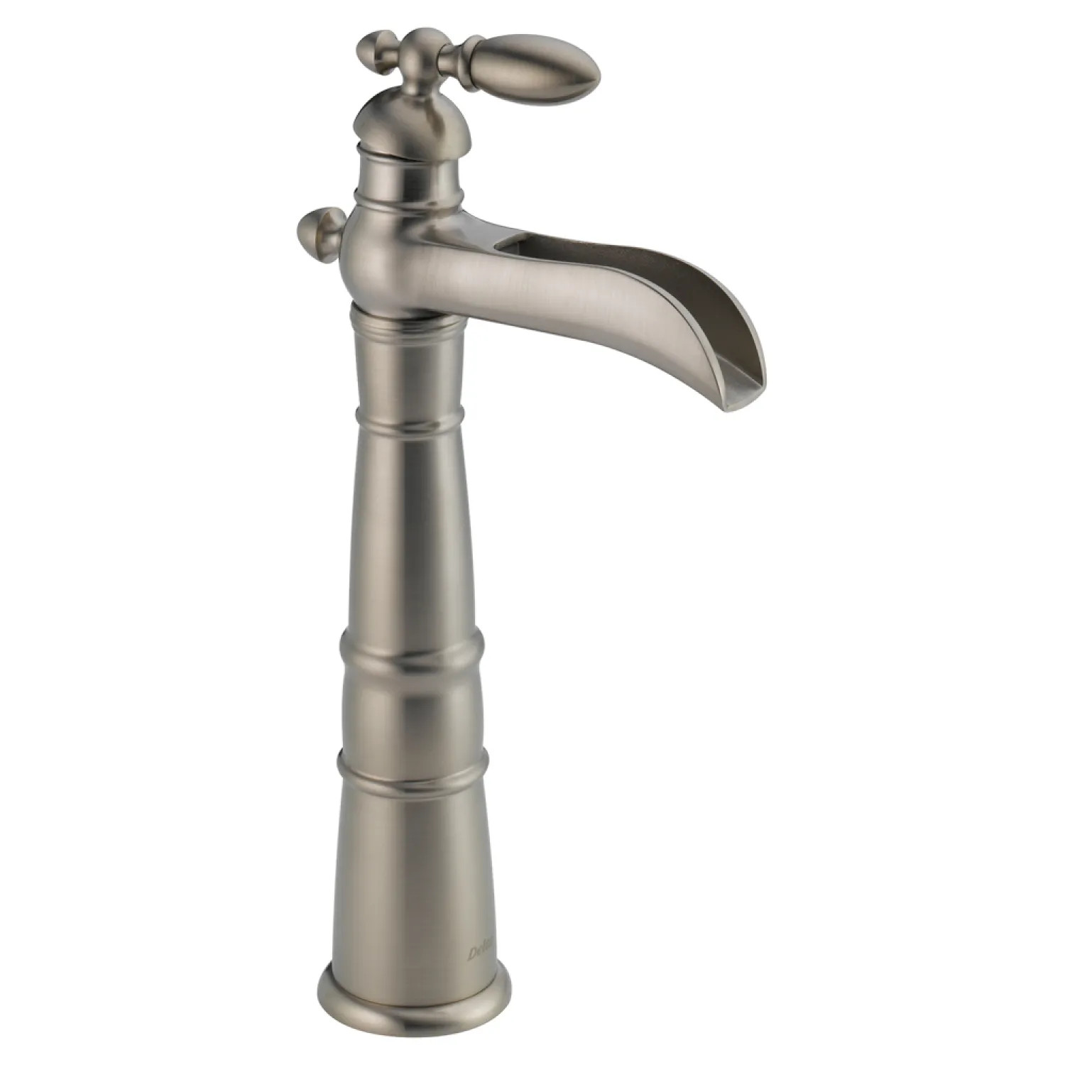 Delta 754LF-SS Delta Victorian Channel Spout Stainless Vessel Lavatory Faucet, Less Drain, 1.2 GPM, Single-Handle, Lever Handle - 754LF-SS