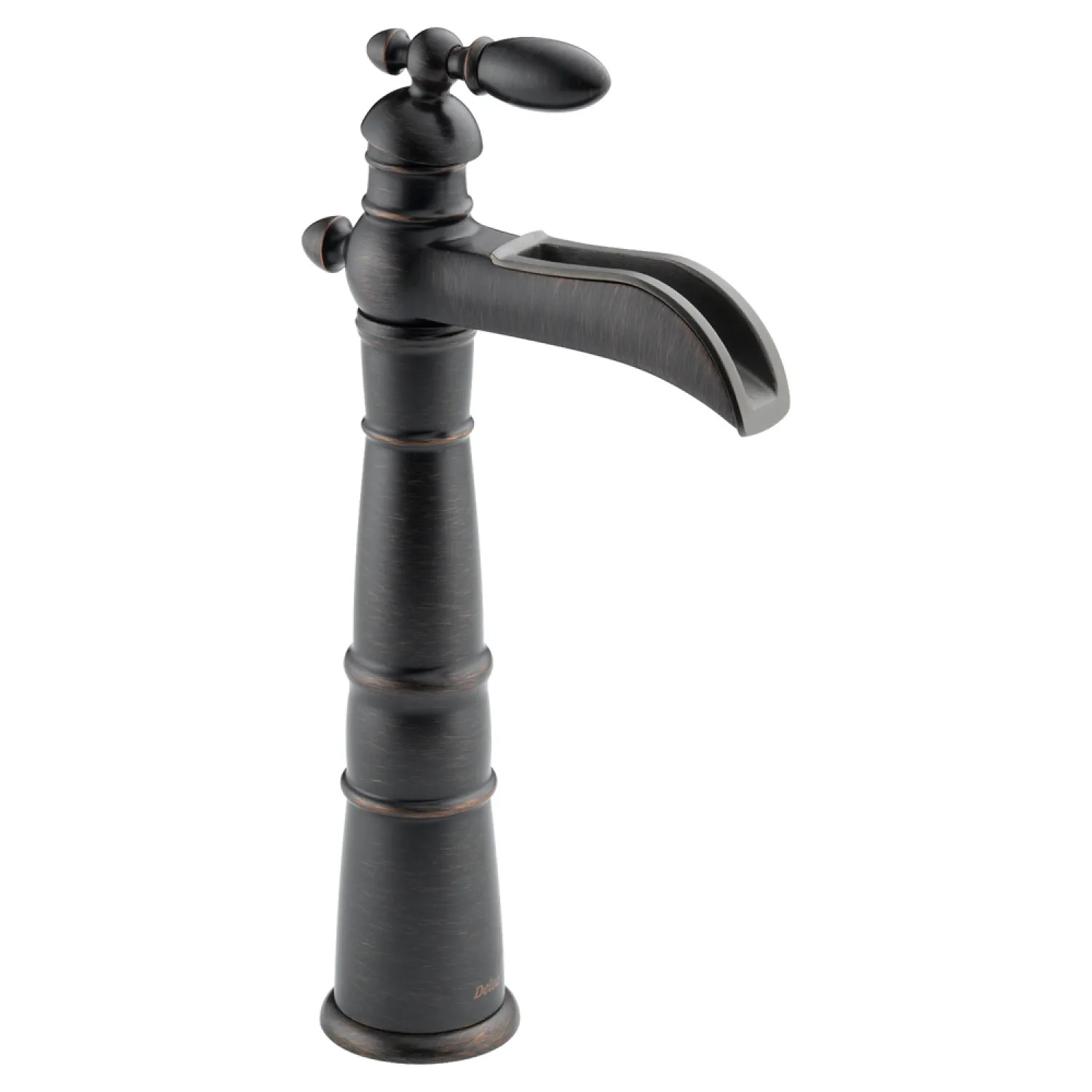 Delta 754LF-RB Delta Victorian Channel Spout Venetian Bronze Vessel Lavatory Faucet, Less Drain, 1.2 GPM, Single-Handle, Lever Handle - 754LF-RB
